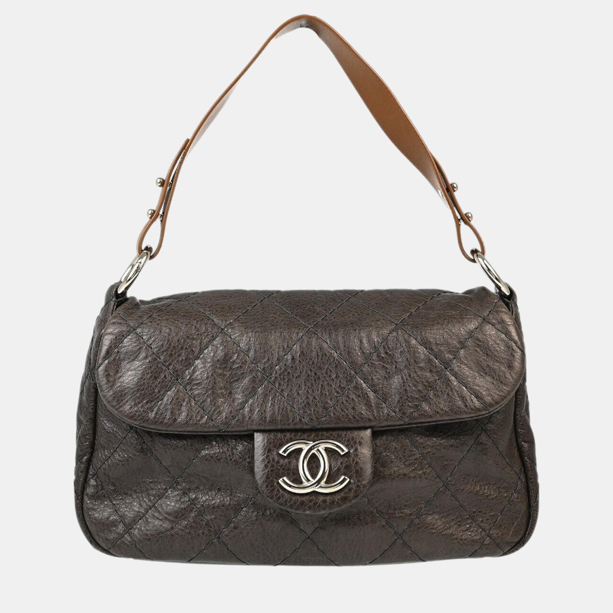 

Chanel Brown Calfskin On-the-Road Handbag