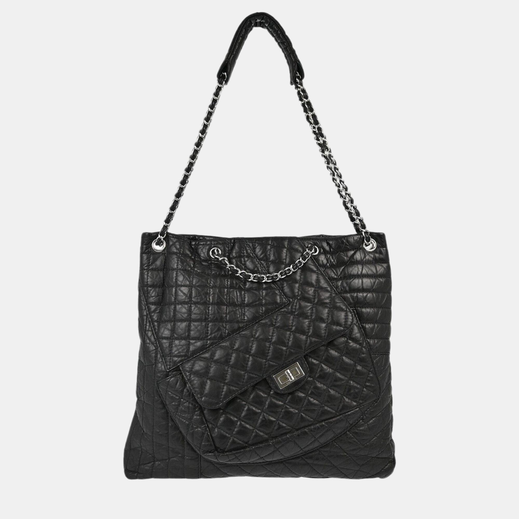 

Chanel Black Calfskin Mademoiselle Lock Tote Bag