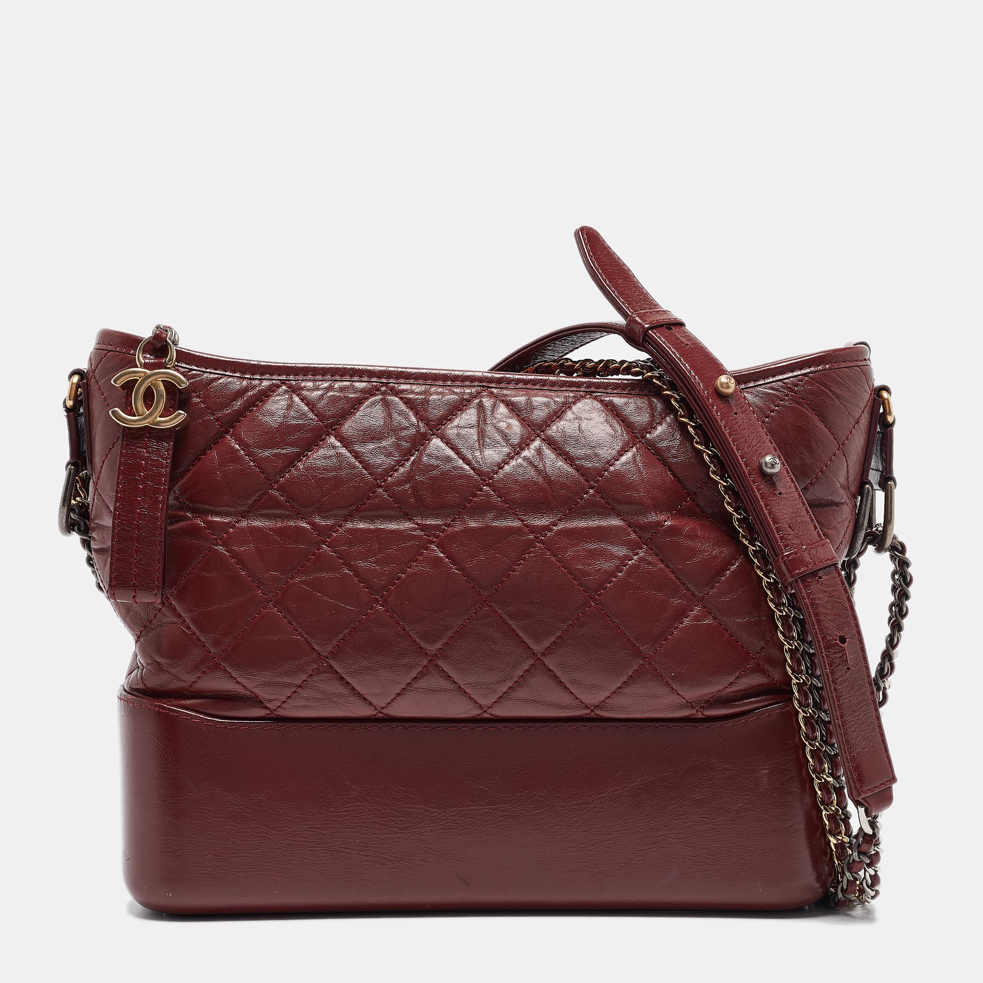 

Chanel Red Quilted Leather  Gabrielle Hobo