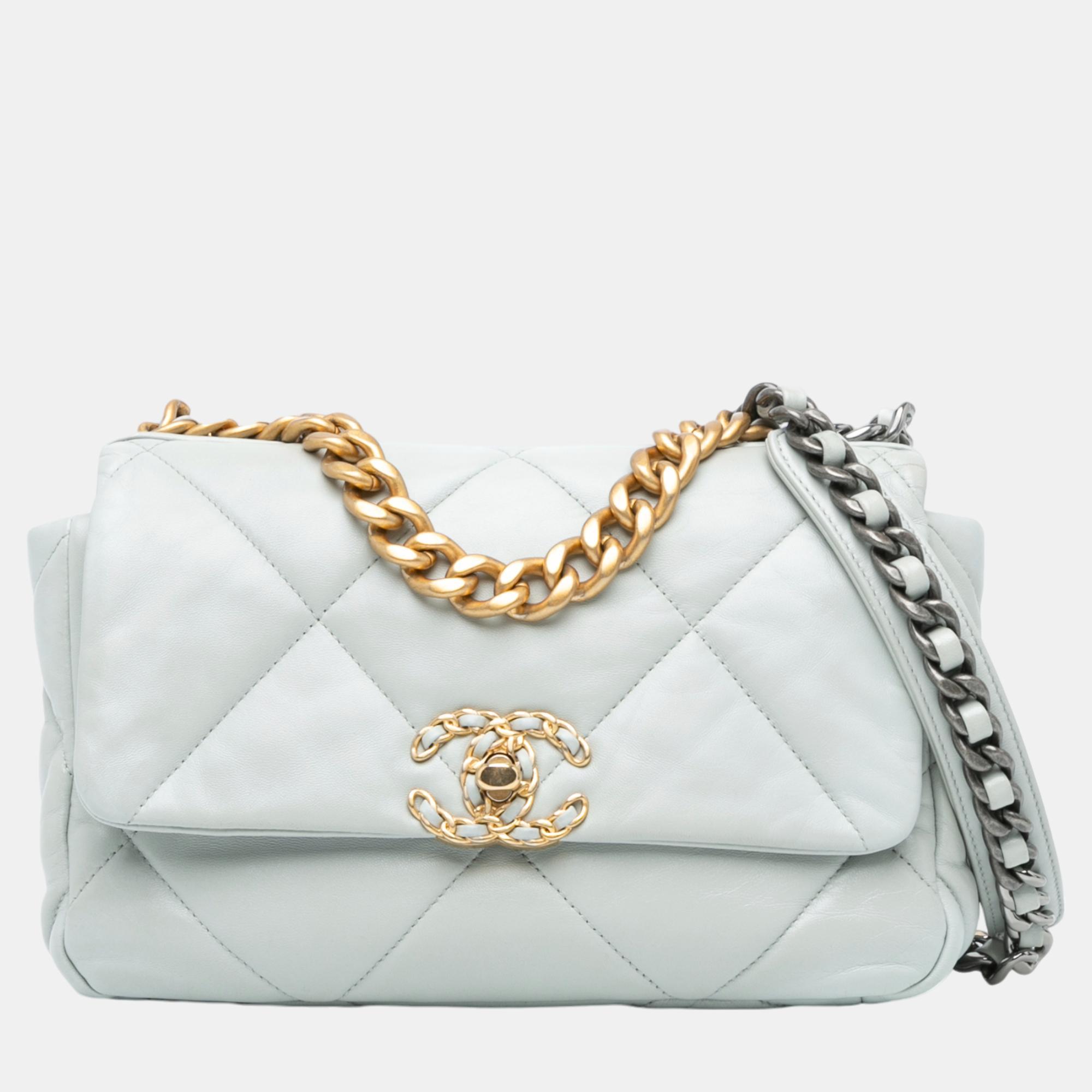 

Chanel Grey Medium Lambskin 19 Flap