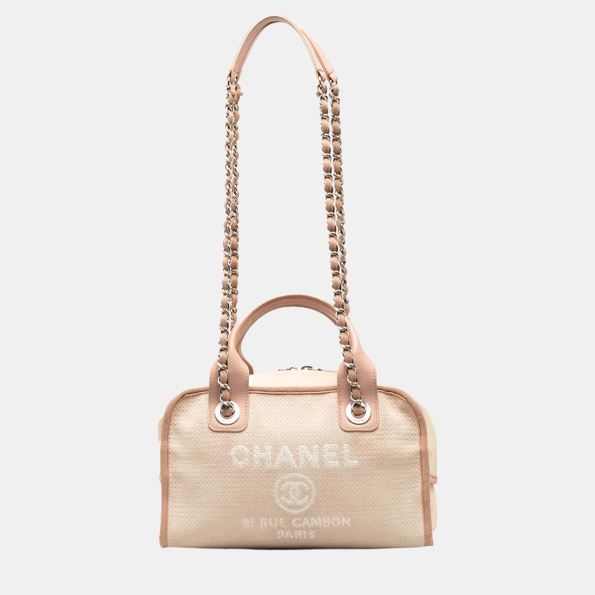 

Chanel Pink Small Deauville Bowling Satchel