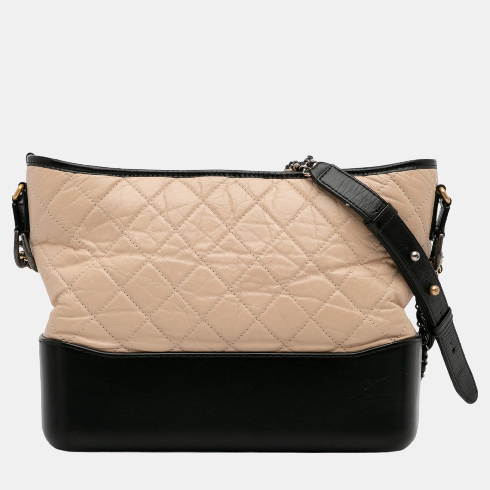 

Chanel Medium Bicolor Lambskin Gabrielle Crossbody, Beige