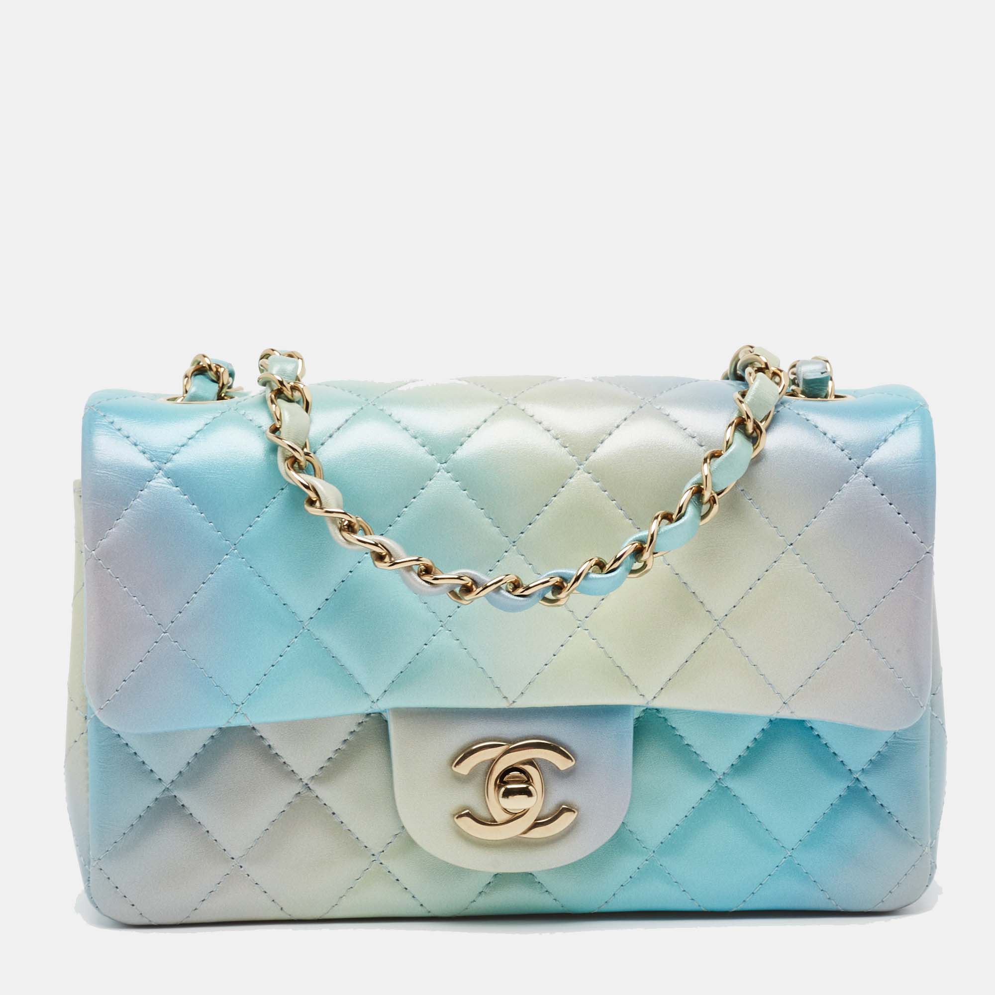 

Chanel Blue Ombre Quilted Leather Mini Rectangular Flap Bag