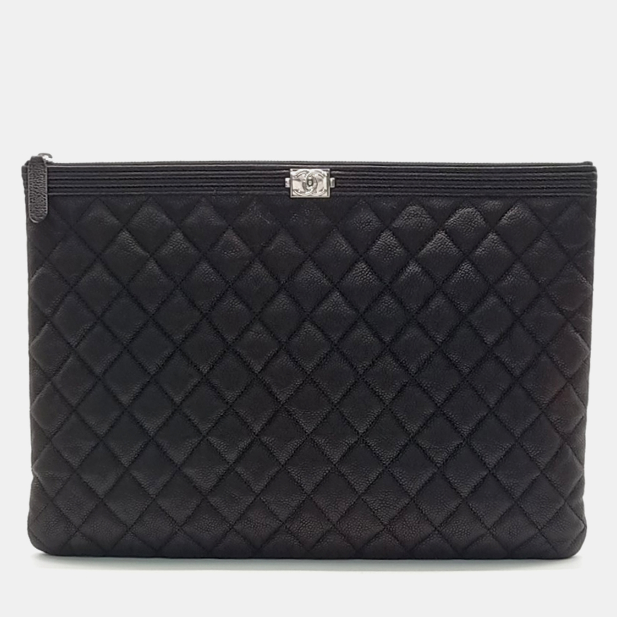 

Chanel Caviar Boy Large Clutch, Black