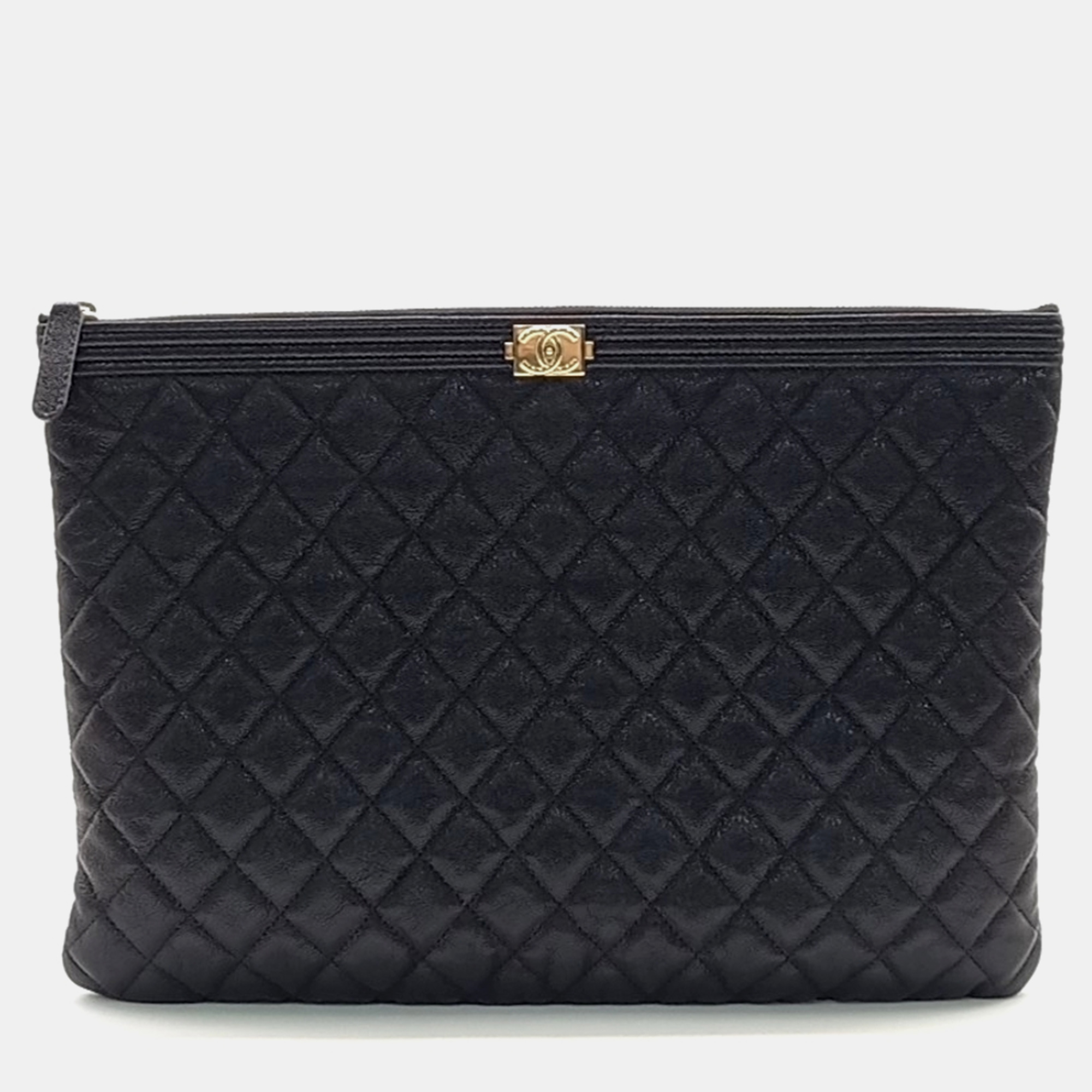 

Chanel Caviar Boy Large Clutch, Black