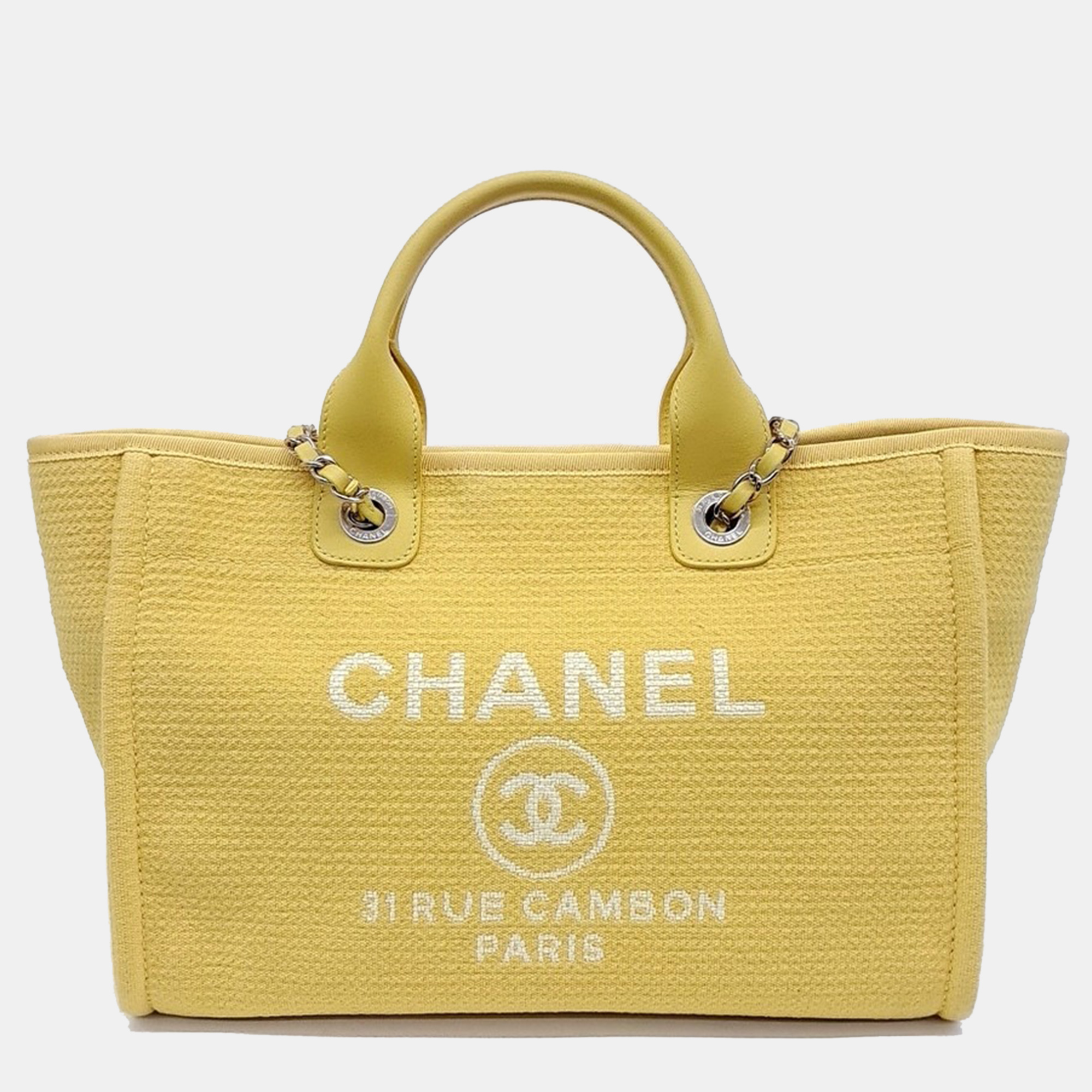 

Chanel Deauville tote and shoulder bag, Yellow