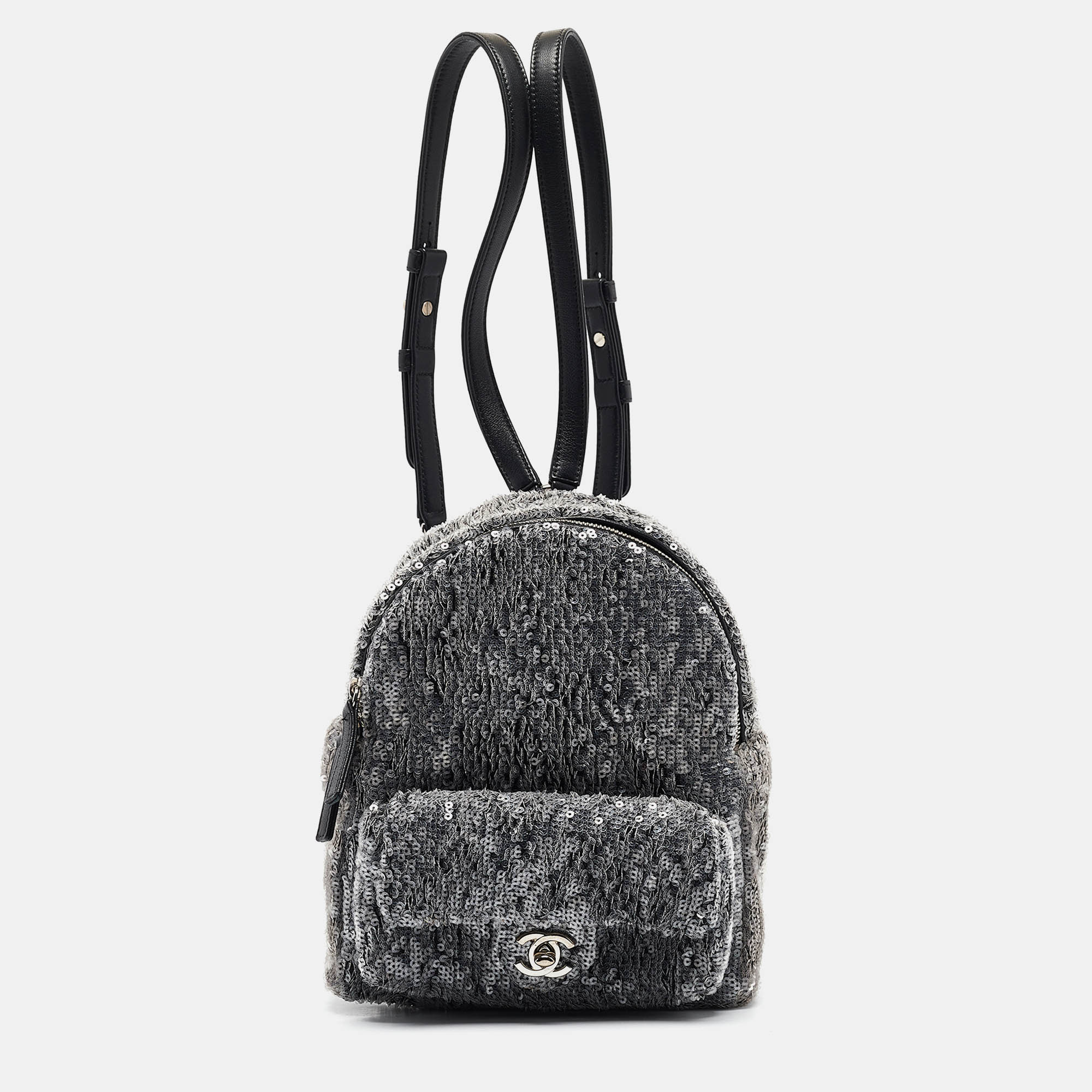 

Chanel Ash Grey Sequins Mini Waterfall Backpack