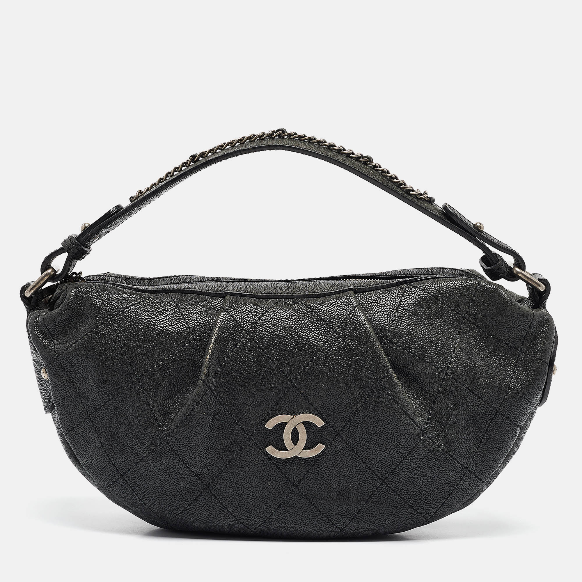 

Chanel Black Quilted Caviar Leather Outdoor Ligne Hobo