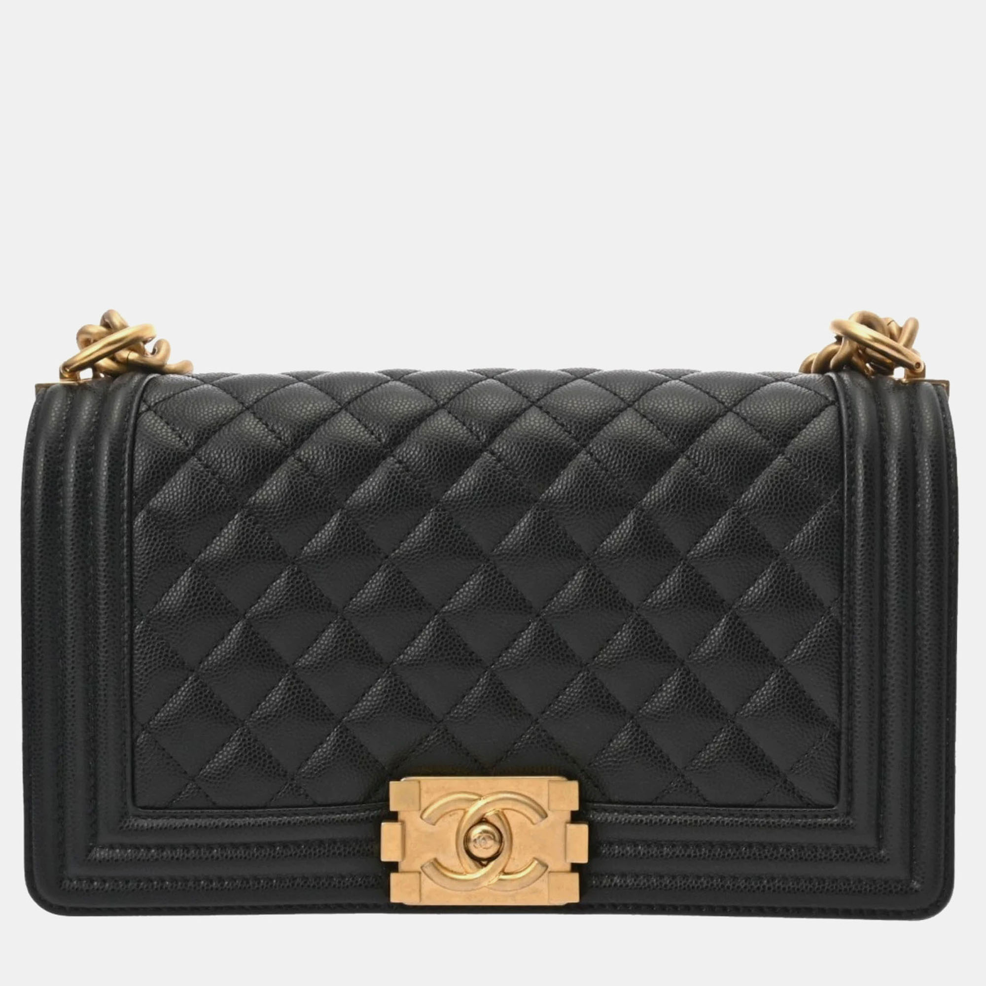 

Chanel Black Caviar Skin Boy Chanel Chain Shoulder Bag