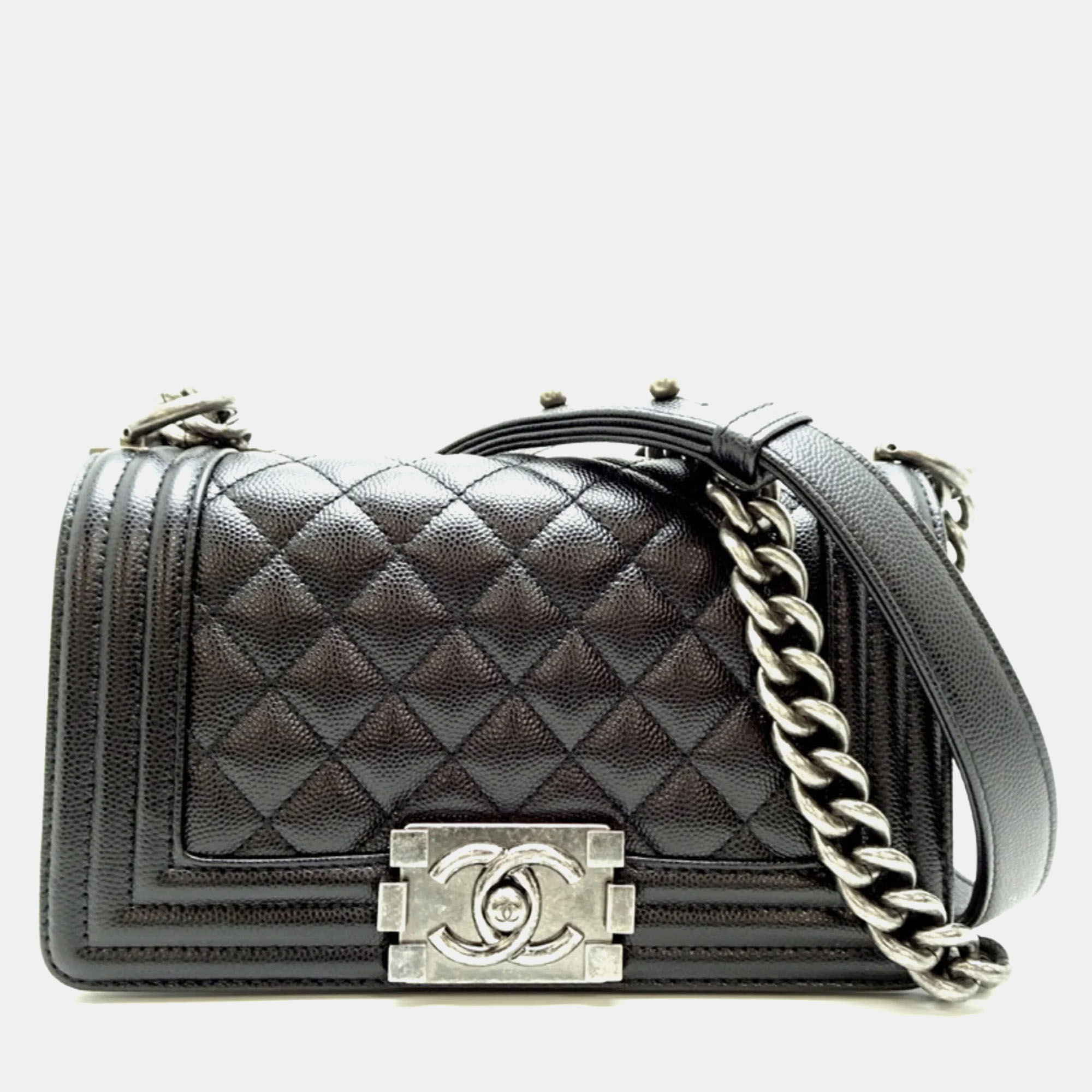 

Chanel Black Caviar Skin Boy Shoulder Bag