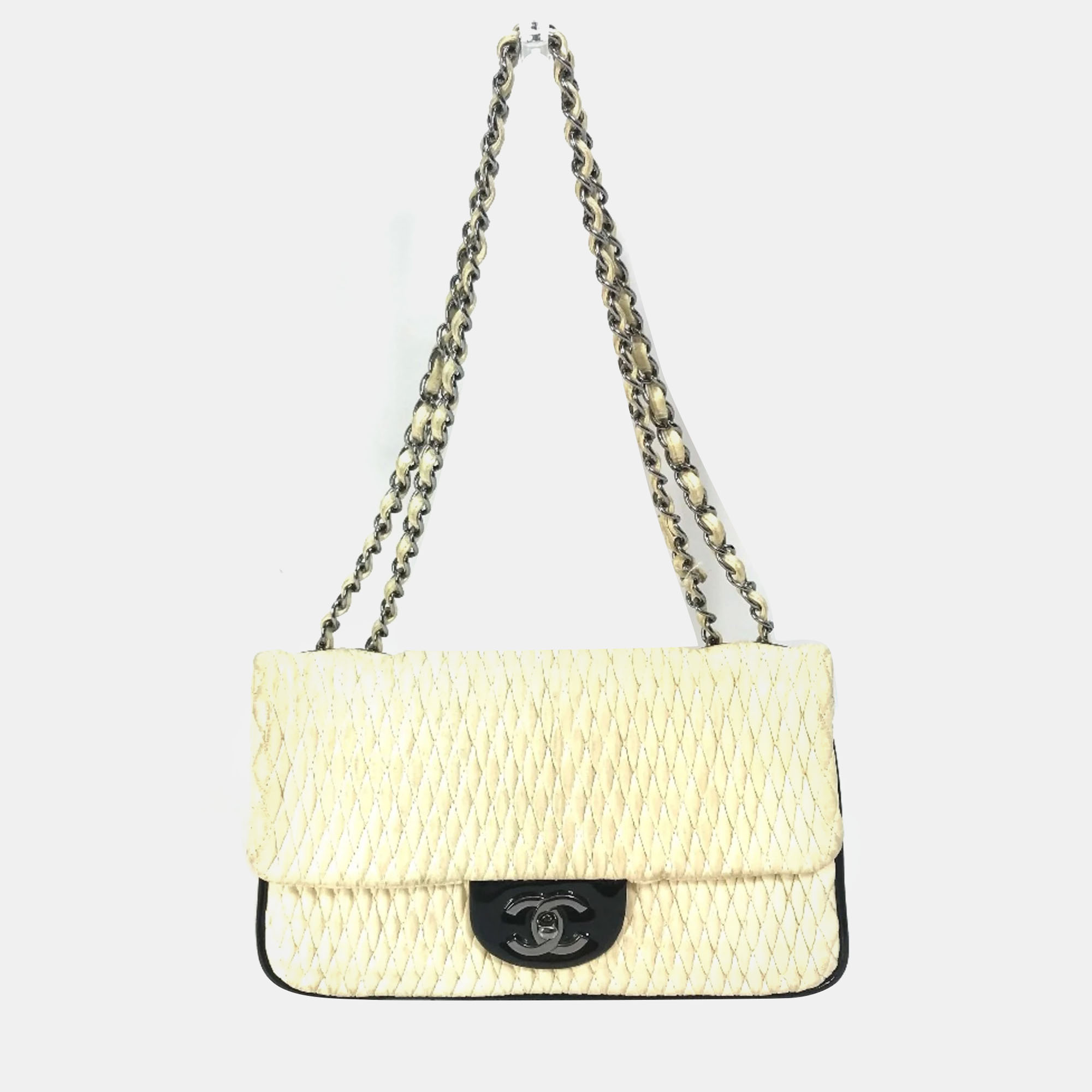 

Chanel White CC Double Chain Shoulder Bag