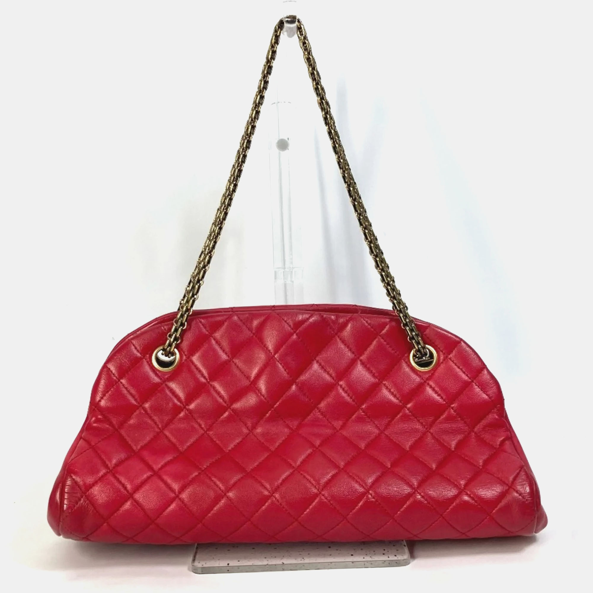 

Chanel Red Gold CC Mark Double Chain Shoulder Bag