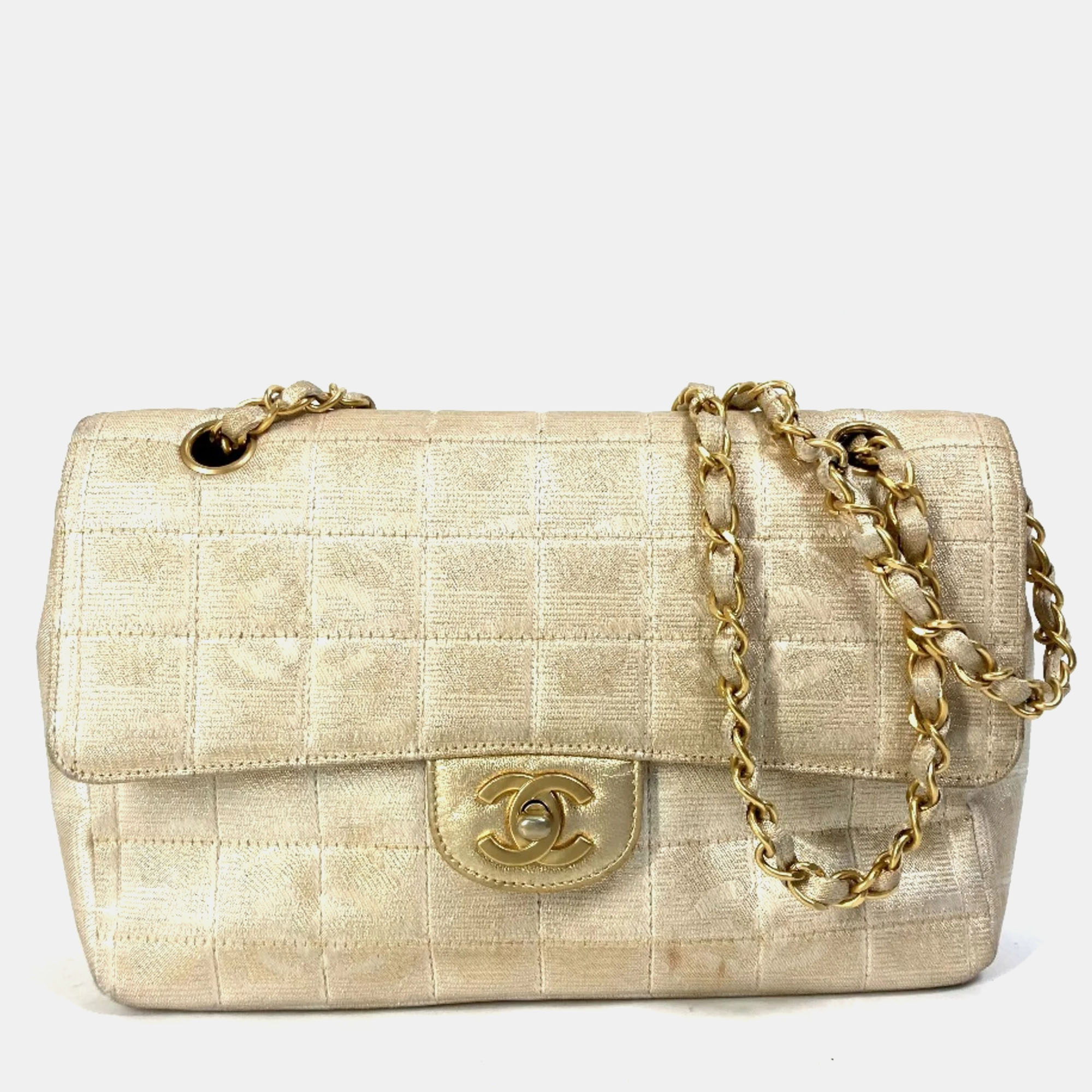 

Chanel Beige CC Mark Double Chain Crossbody Bag