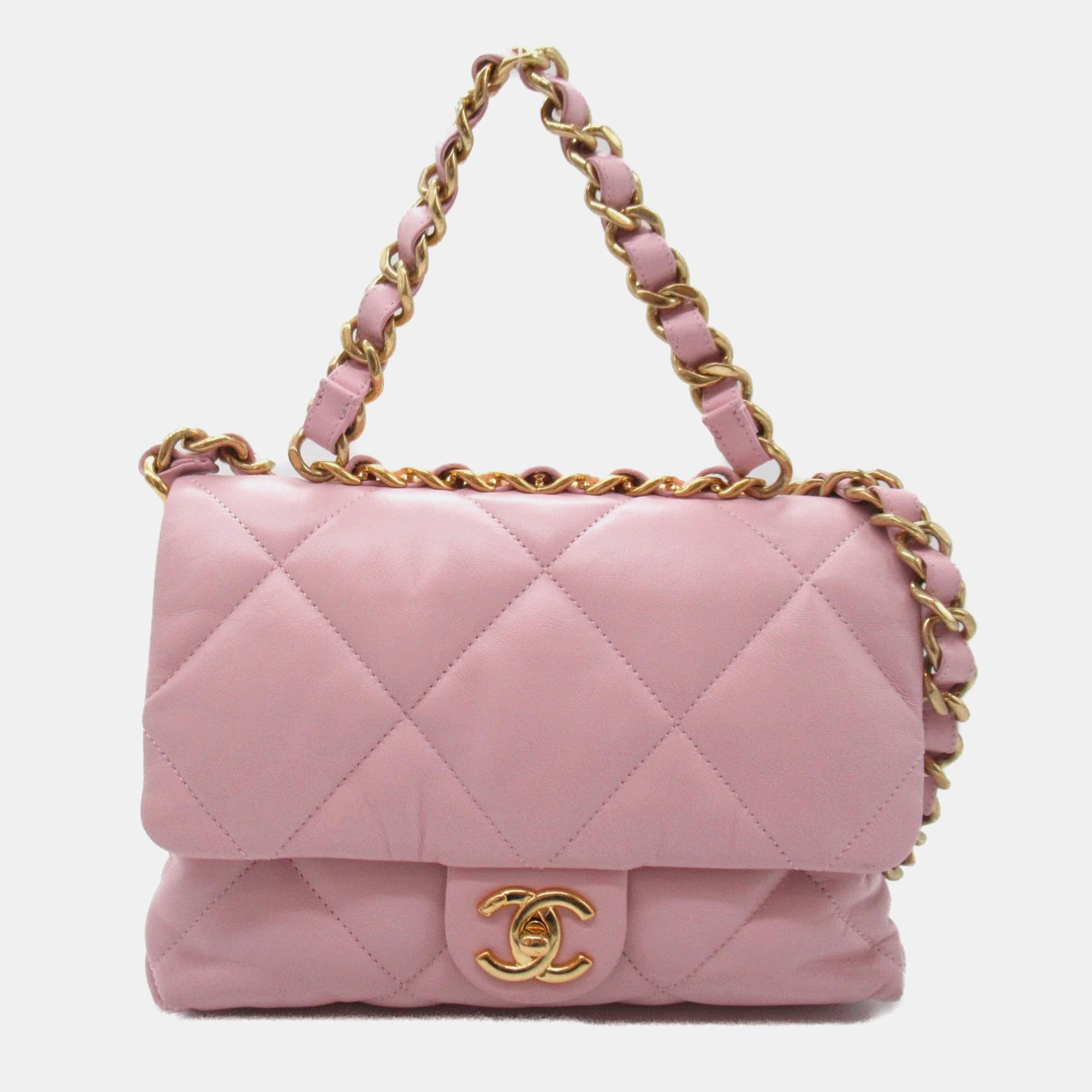 

Chanel Pink Calfskin (Cowhide) Chain Shoulder Bag