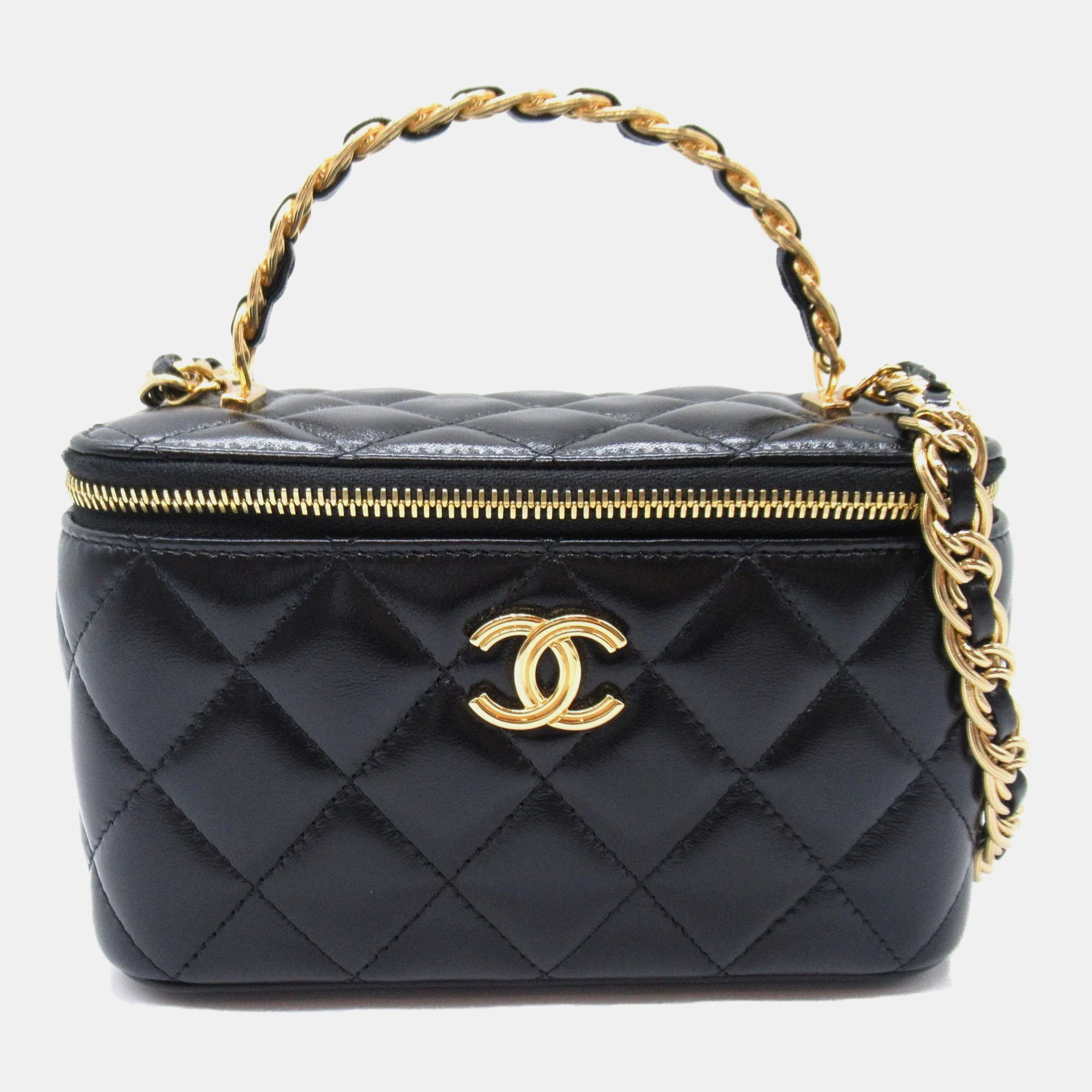 

Chanel Black Calfskin (Cowhide) Chain Vanity Bag