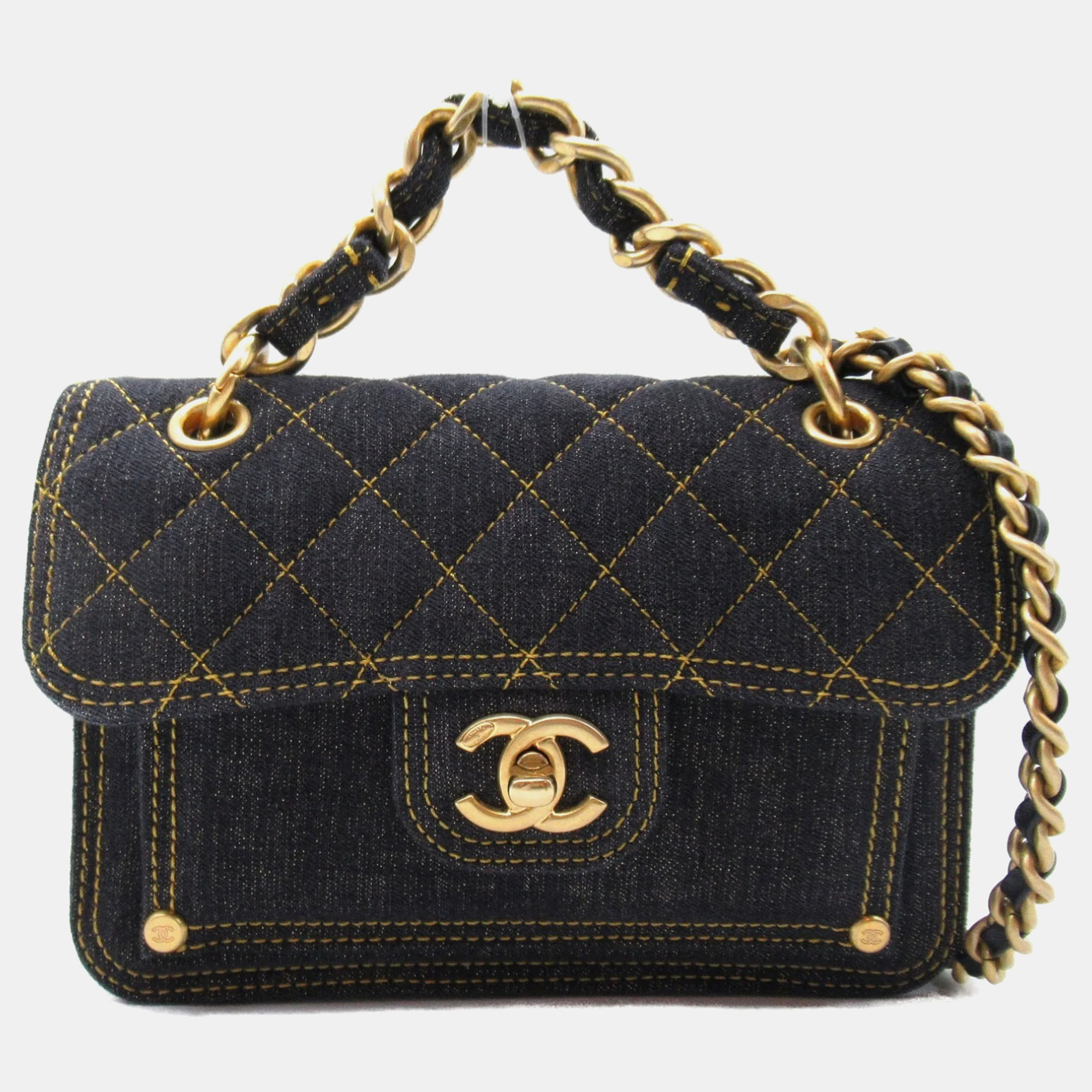 

Chanel Black Denim Chain Shoulder Bag