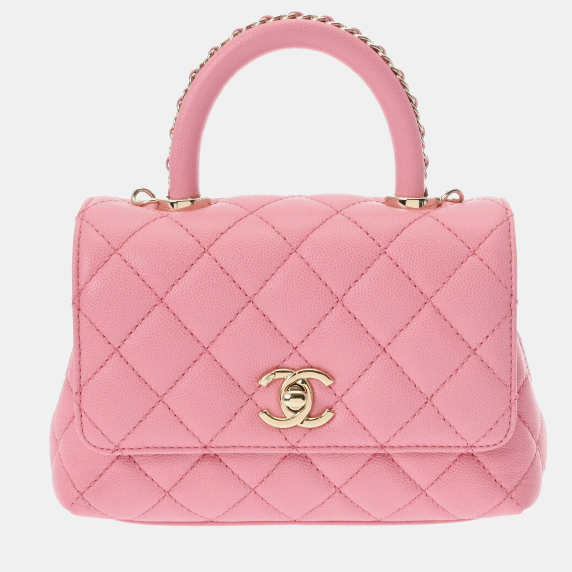 

Chanel Pink Caviar Skin Matelasse  Chain Shoulder Handbag