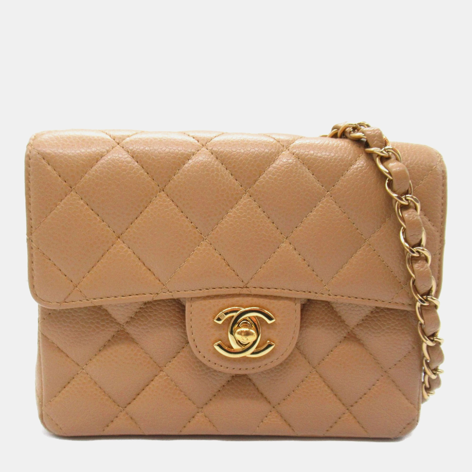 

Chanel Beige Caviar Skin (Grained Calf) Matelasse Chain Shoulder Bag