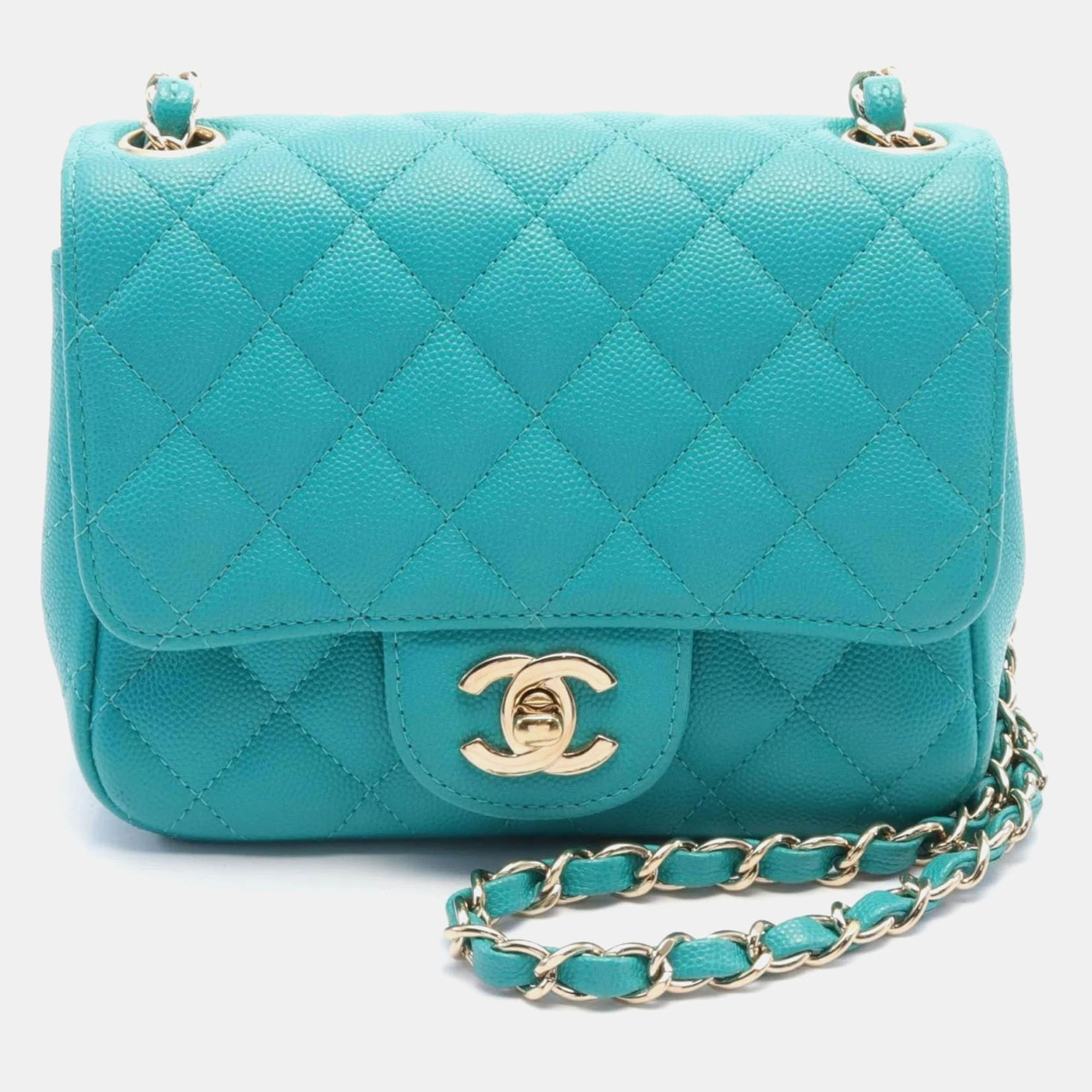 

Chanel Green Caviar Skin (Grained Calf) Matelasse Shoulder Bag