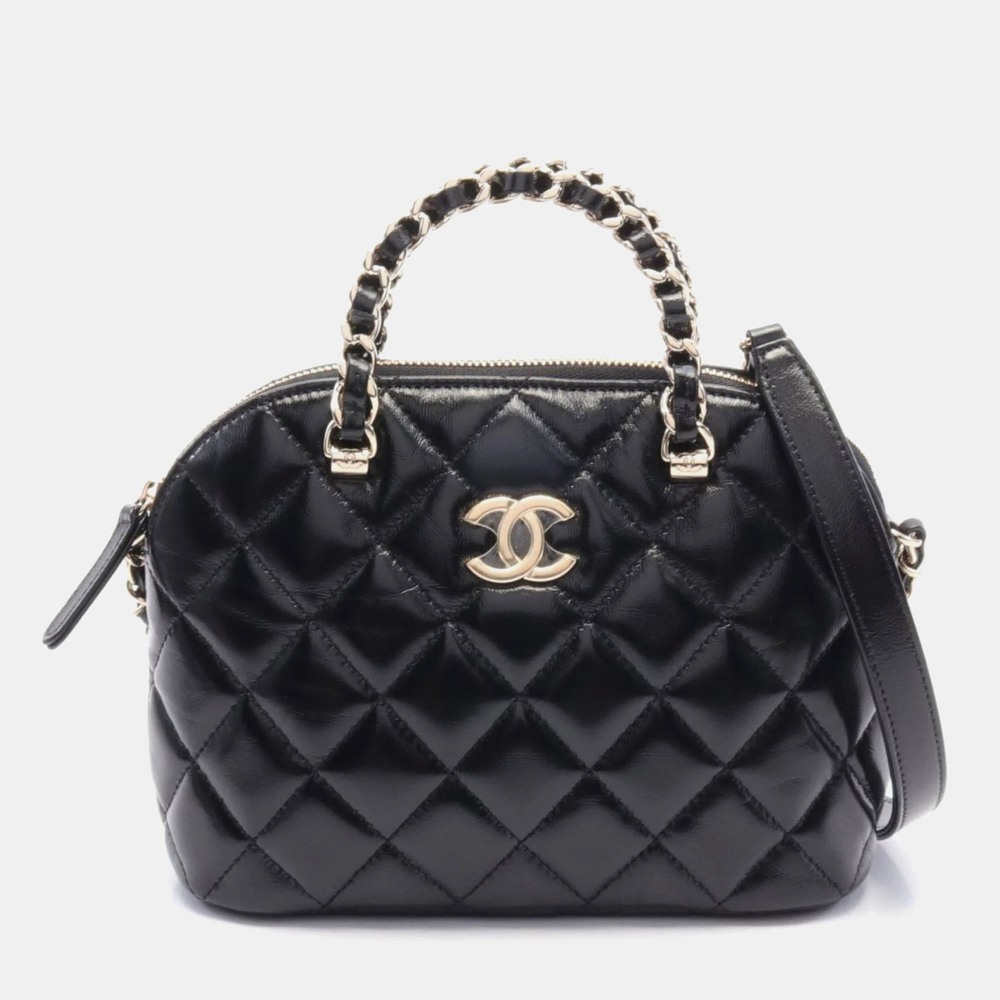 

Chanel Black Leather Matelasse Shoulder Bag