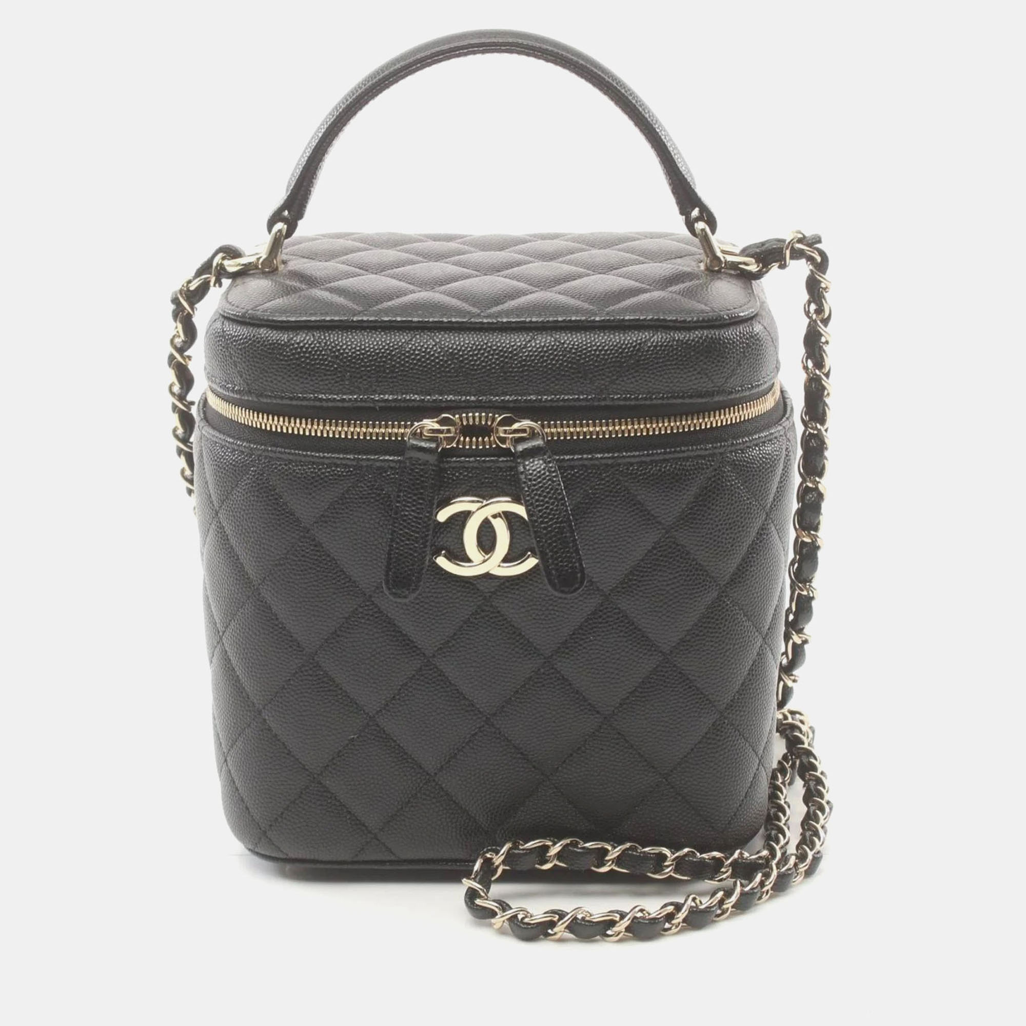 

Chanel Black Caviar Skin Matelasse Shoulder Bag