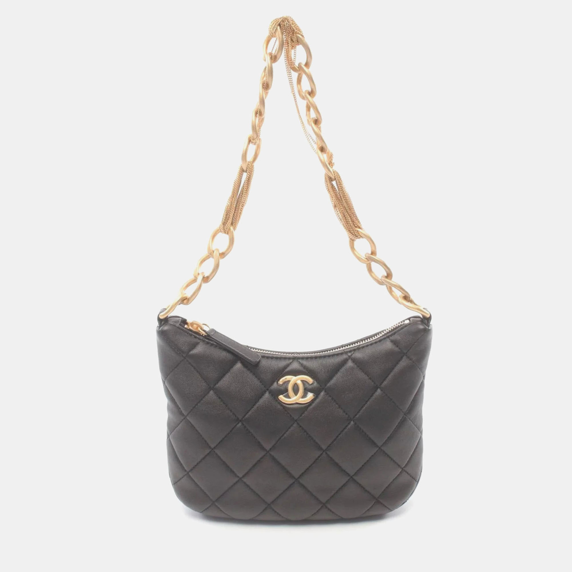 

Chanel Black Lambskin Matelasse Shoulder Bag