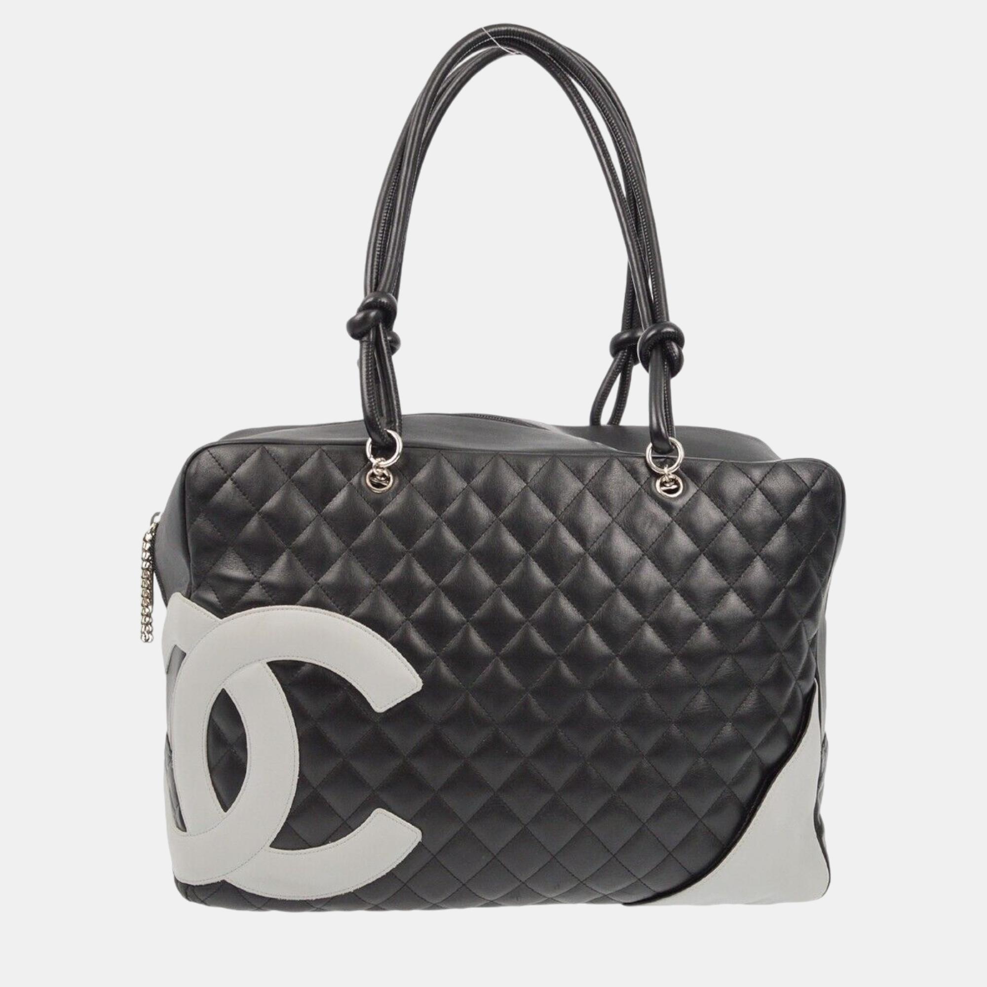 

Chanel Black Calfskin Cambon Ligne Handbag