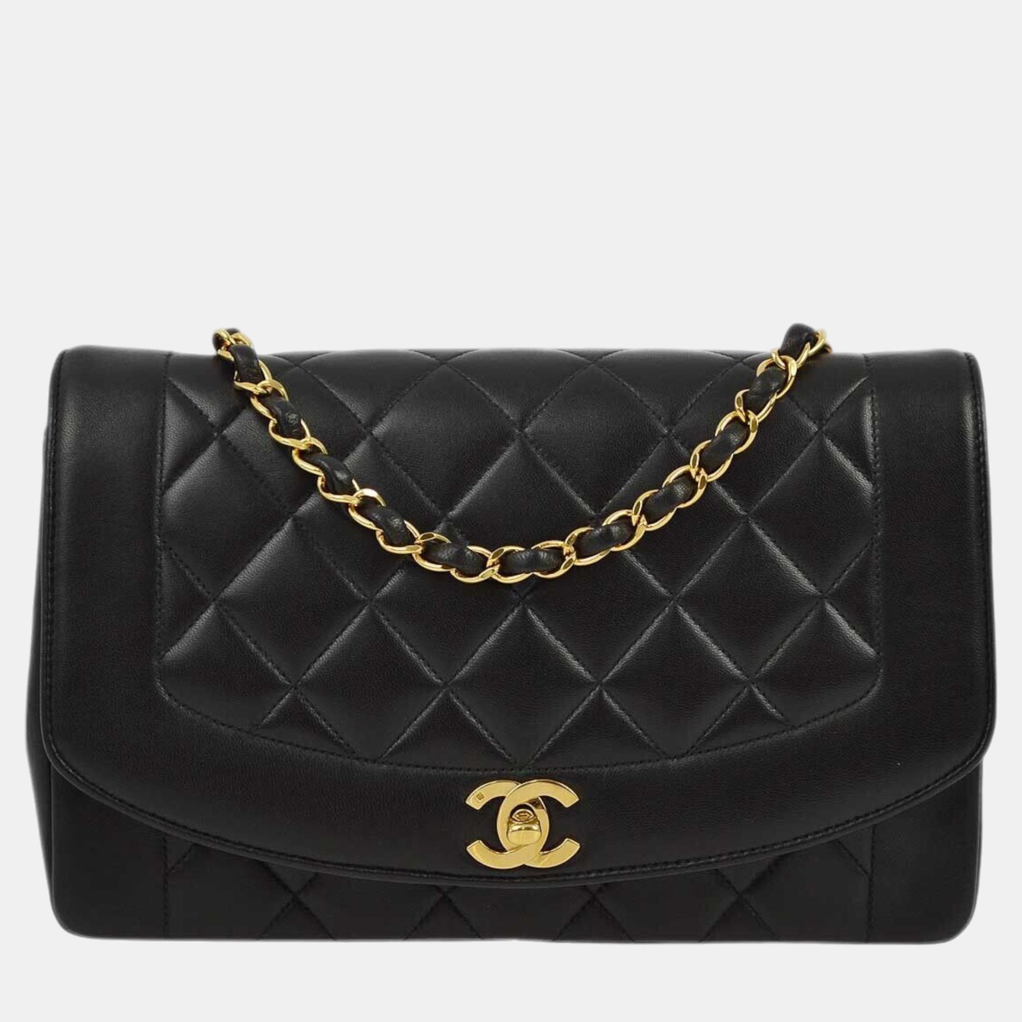 

Chanel Black Lambskin Medium Diana Shoulder Bag