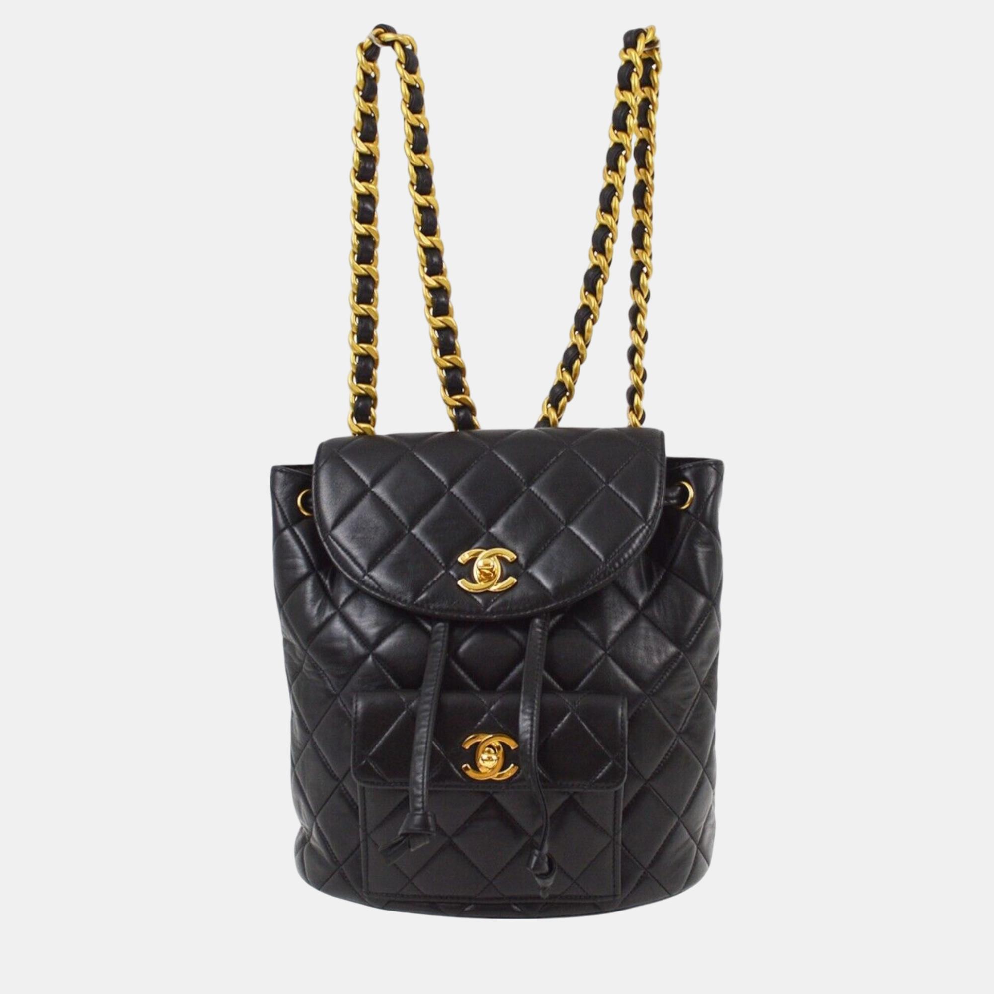 

Chanel Black Lambskin Large Duma Backpack