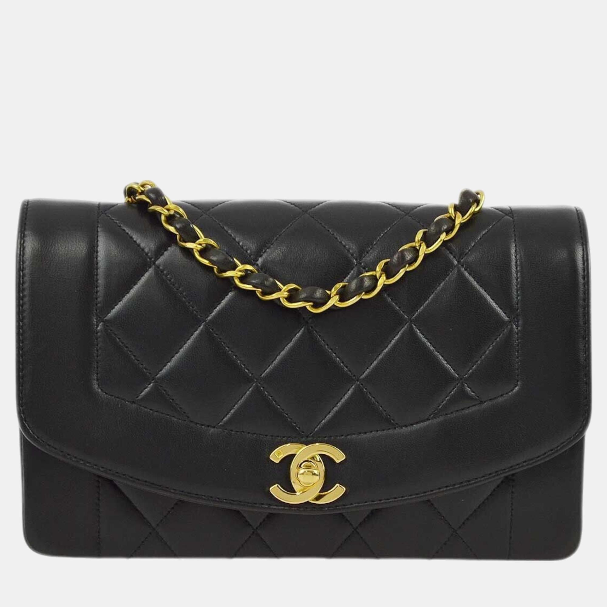 

Chanel Black Lambskin Small Diana Shoulder Bag