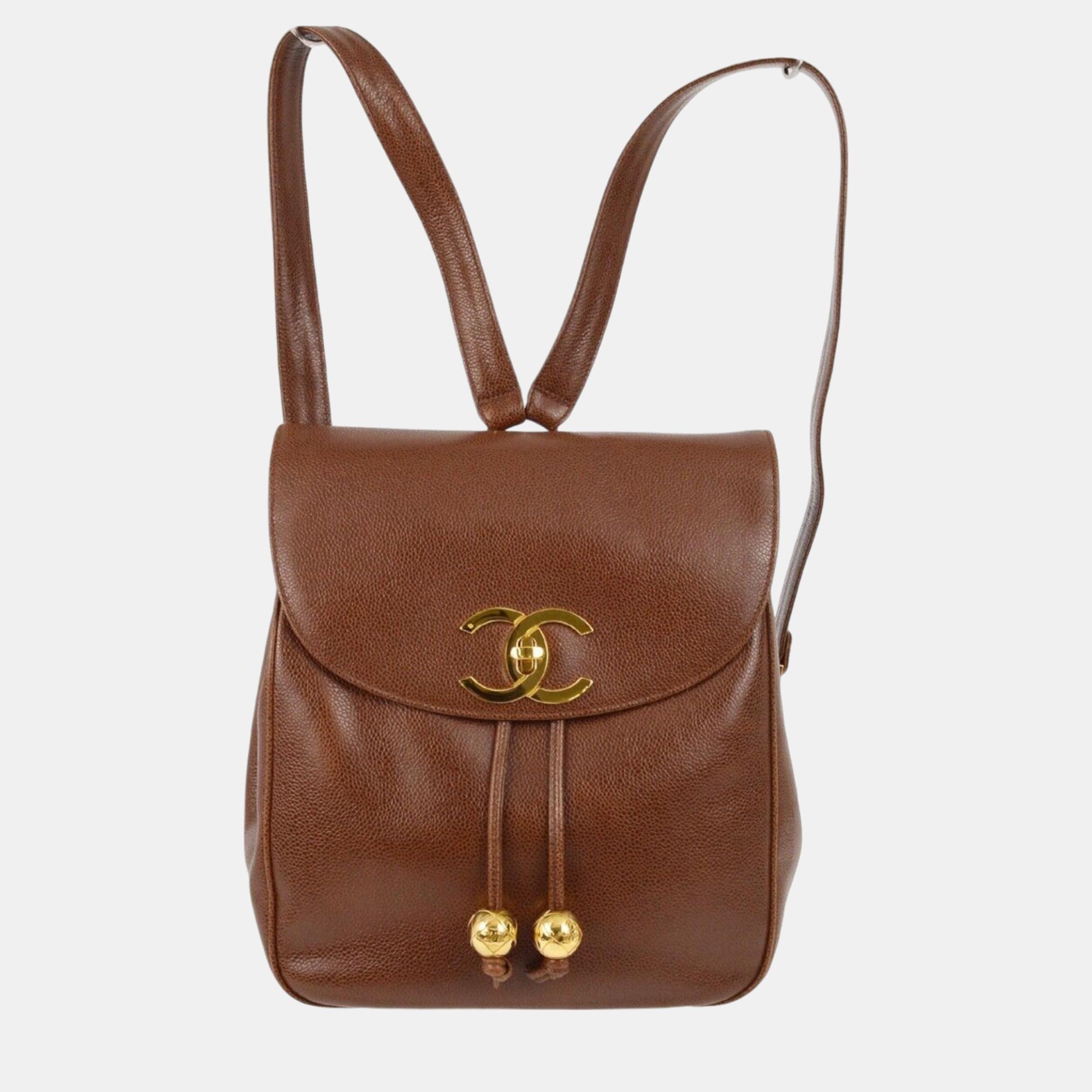 

Chanel Brown Calfskin Backpack