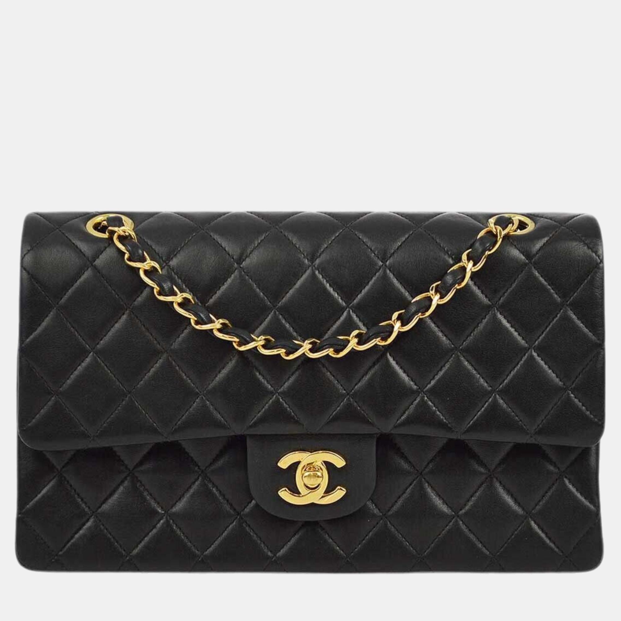 

Chanel Black Lambskin Medium Classic Double Flap Shoulder Bag