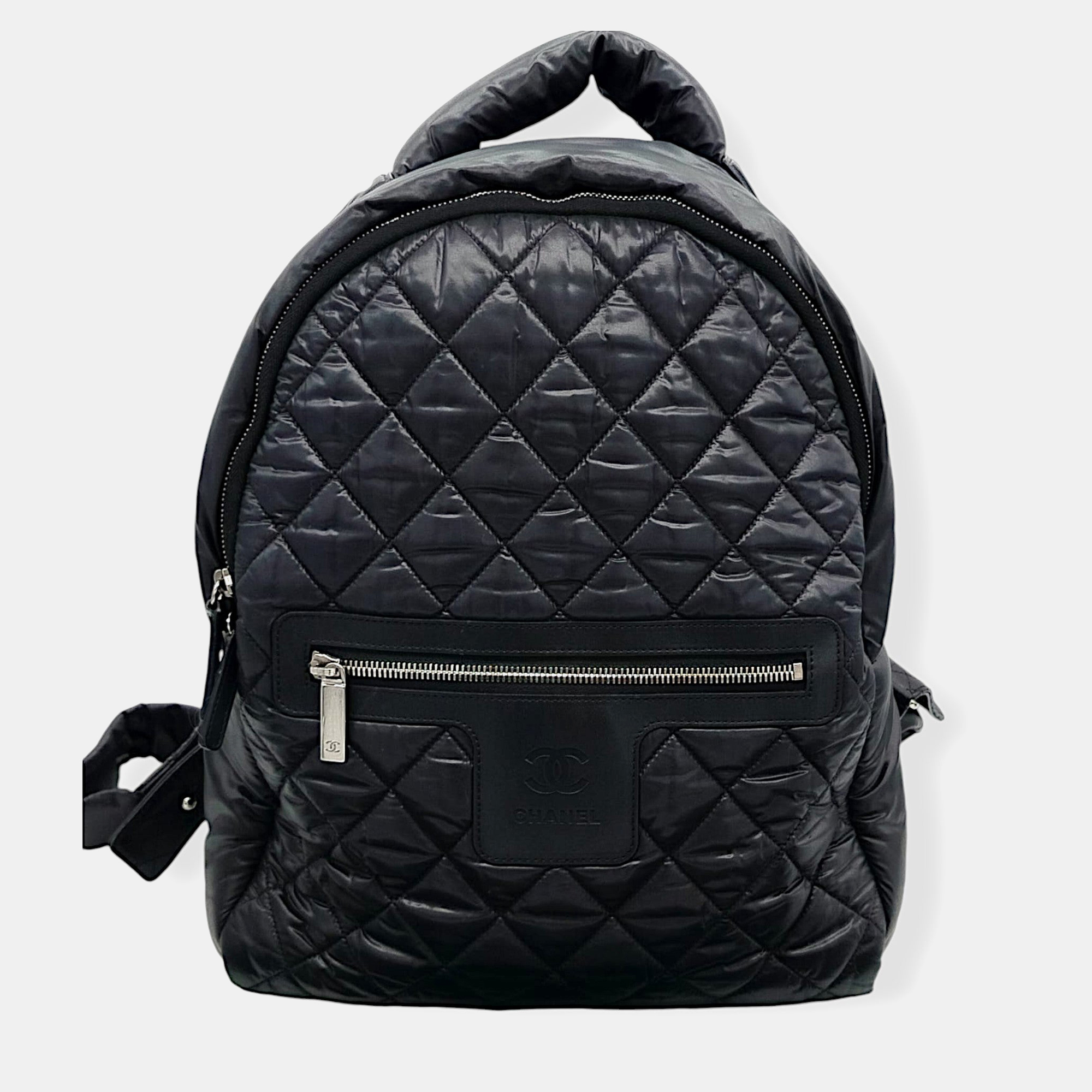 

Chanel Black Cotton Backpack