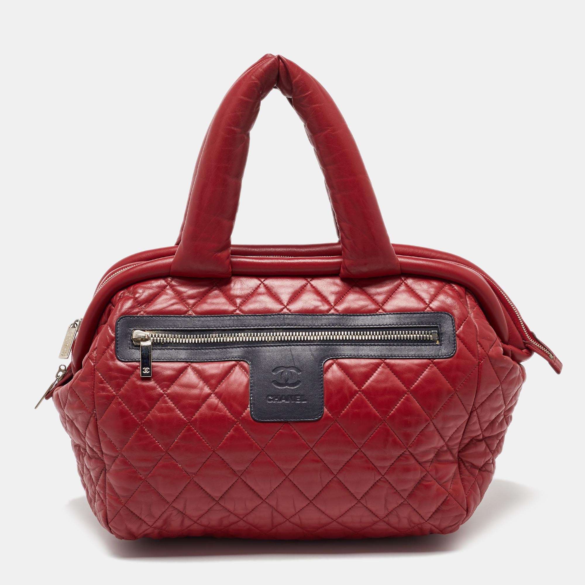 

Chanel Red Quilted Leather Coco Cocoon Bowler Bag