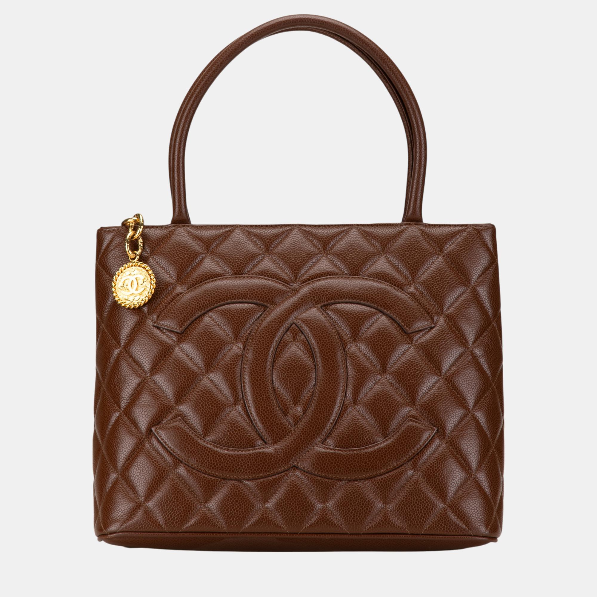 

Chanel Brown Caviar Medallion Tote
