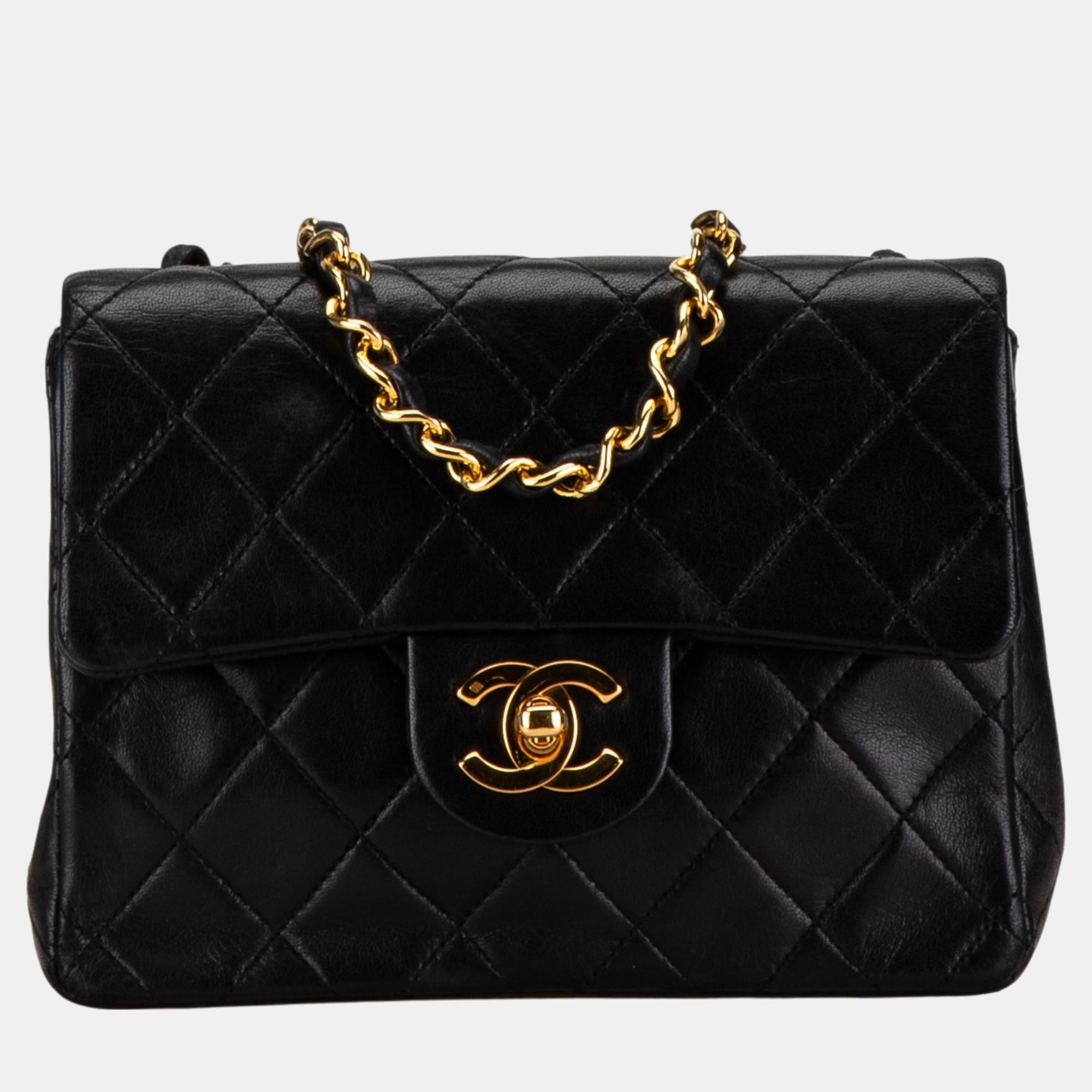 

Chanel Black Mini Square Classic Lambskin Single Flap