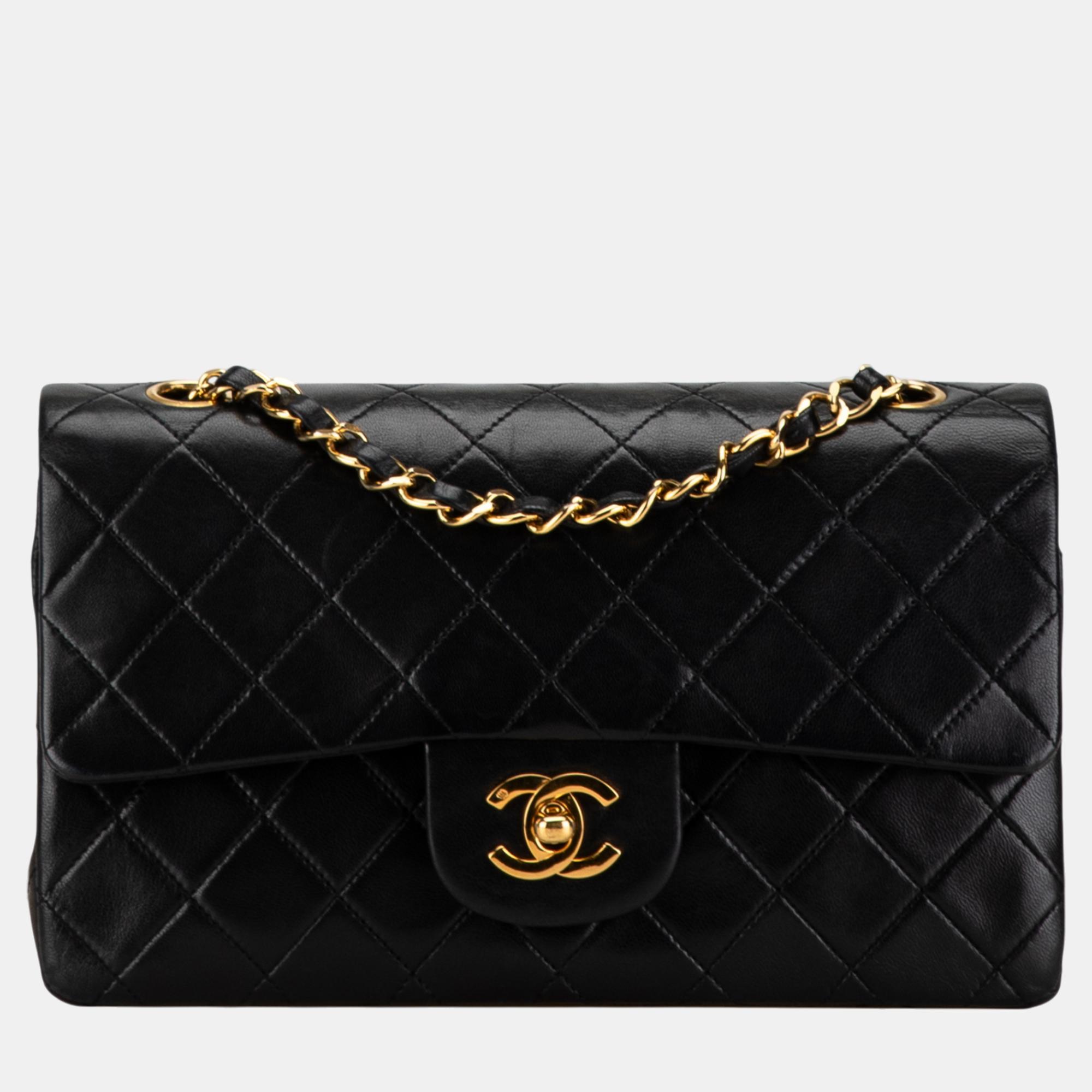 

Chanel Black Small Classic Lambskin Double Flap