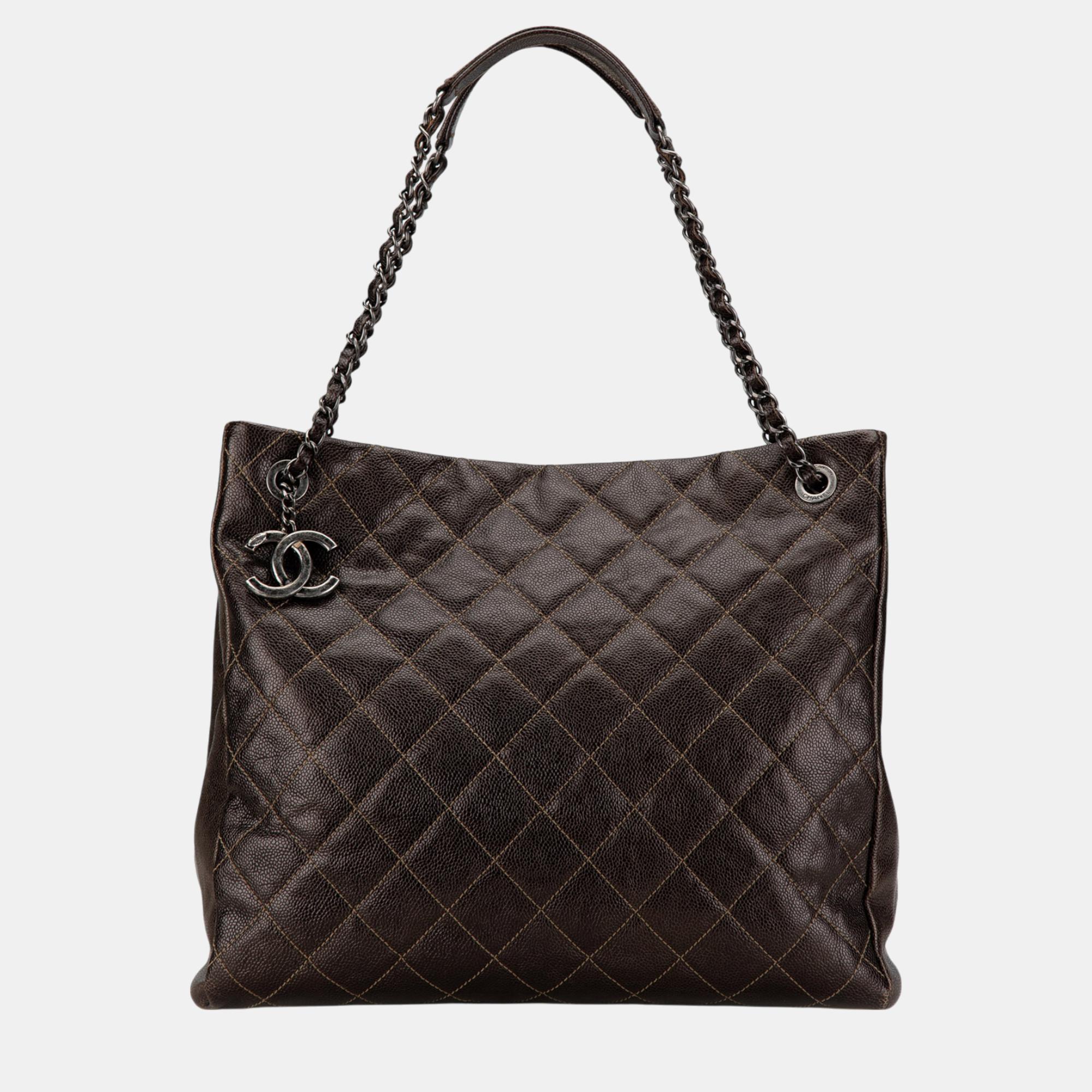 

Chanel Brown Large Iridescent Caviar Chic Shopping Tote