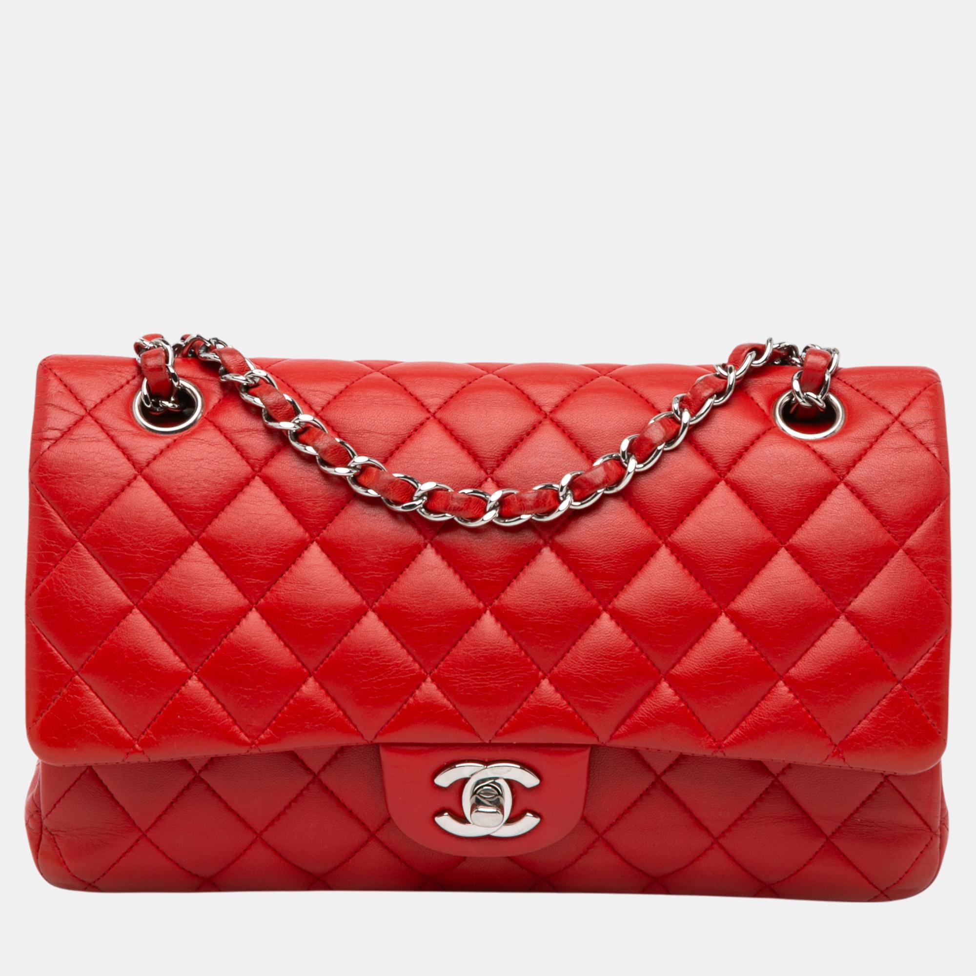 

Chanel Red Medium Classic Lambskin Double Flap