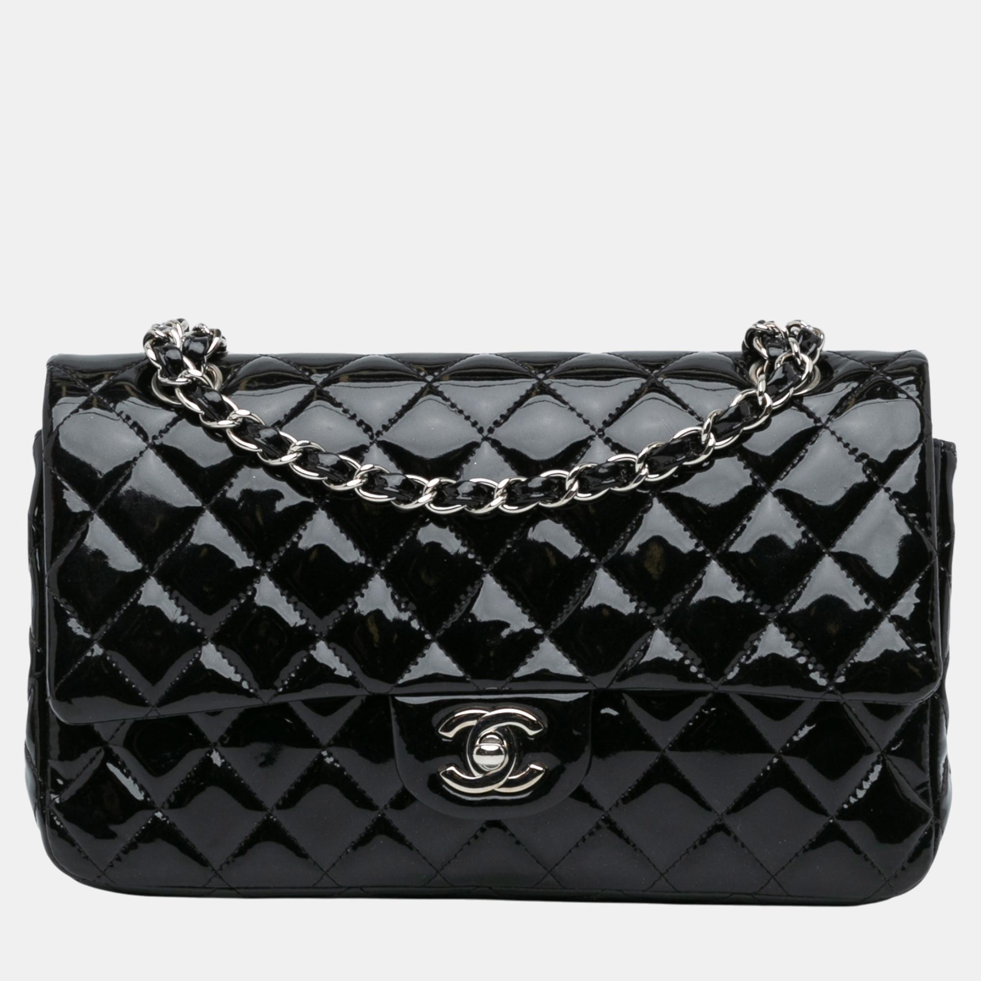 

Chanel Black Medium Classic Patent Double Flap