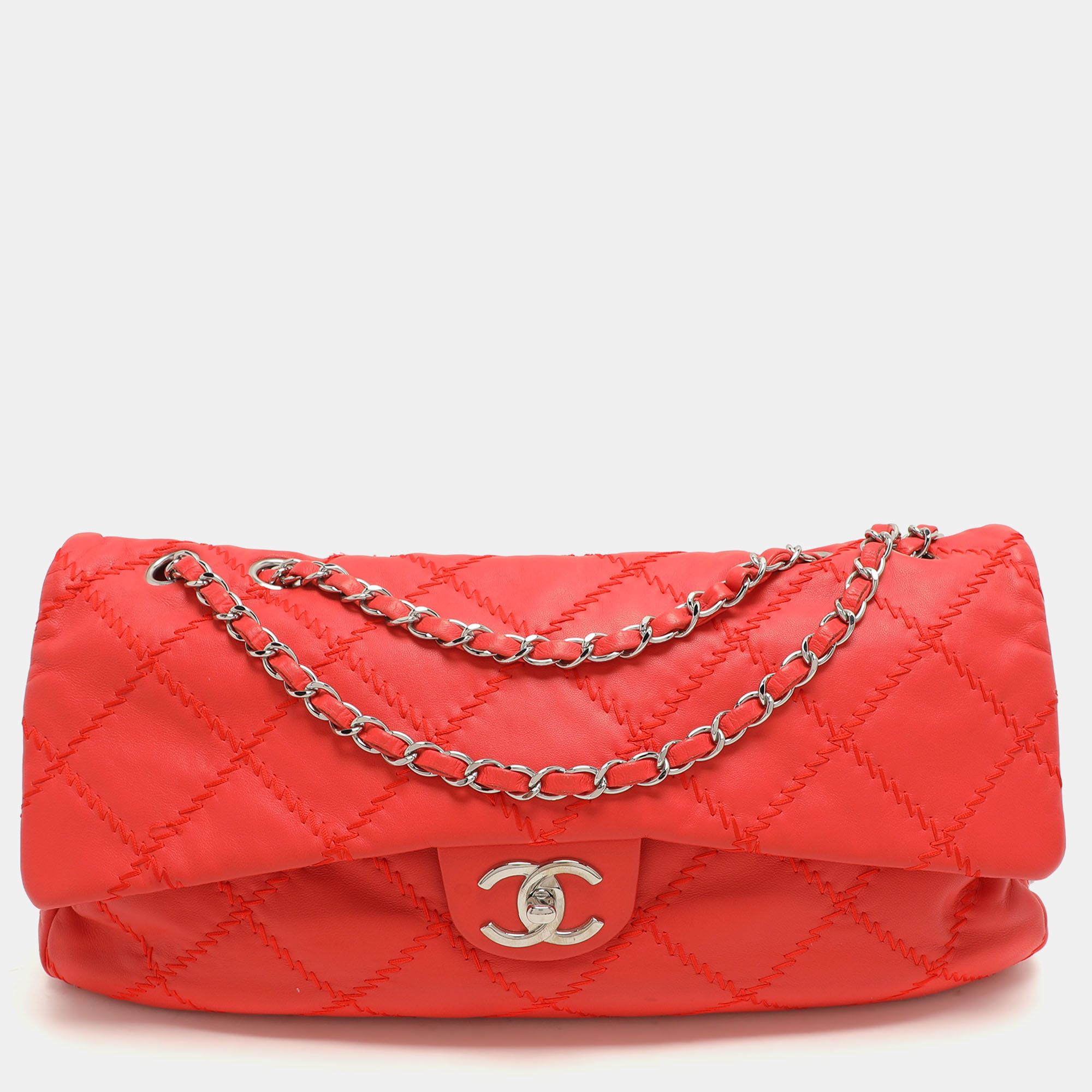 

Chanel Red Quilted Leather Large Ultimate Stitch Flap Bag