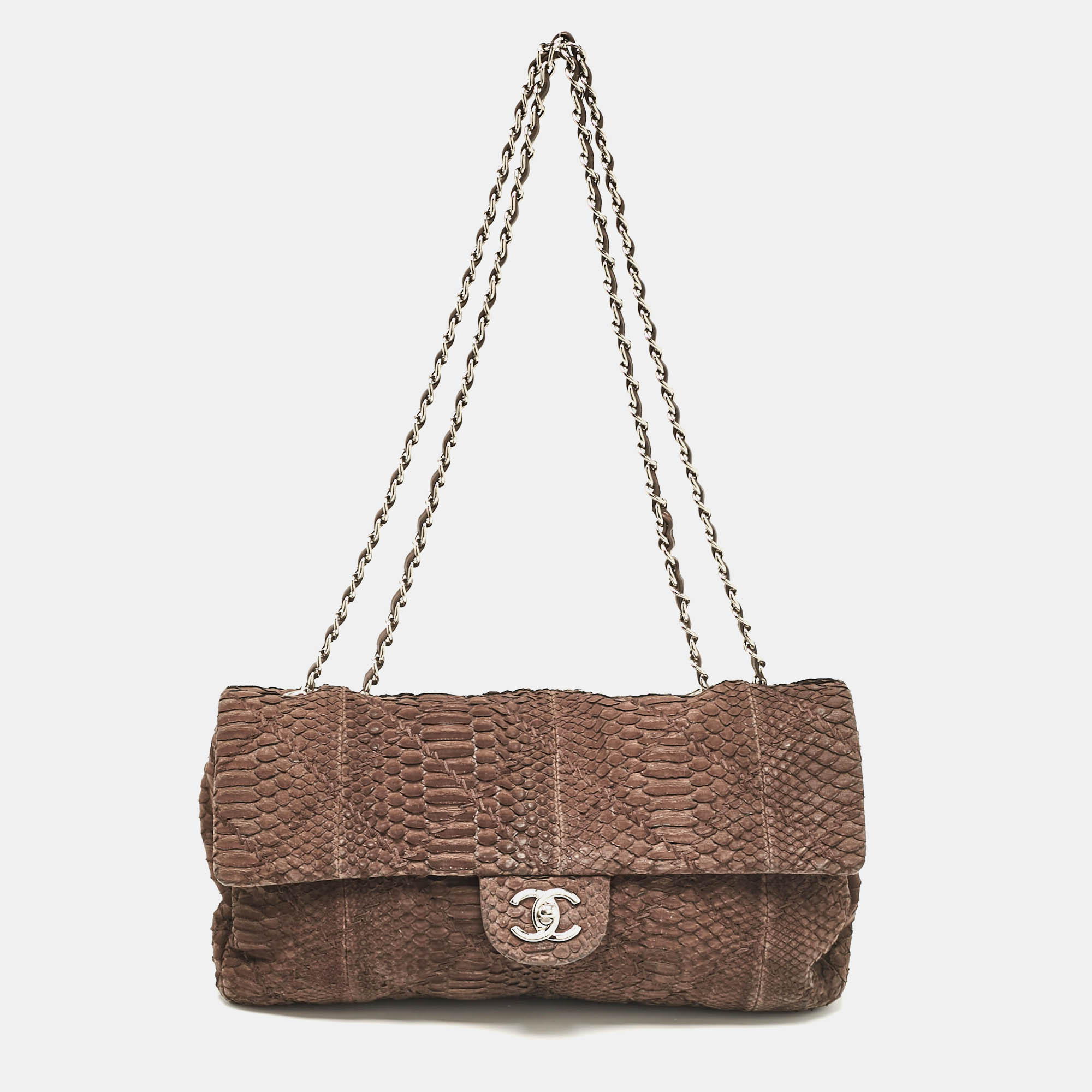 

Chanel Dark Brown Python Ultimate Stitch Flap Bag