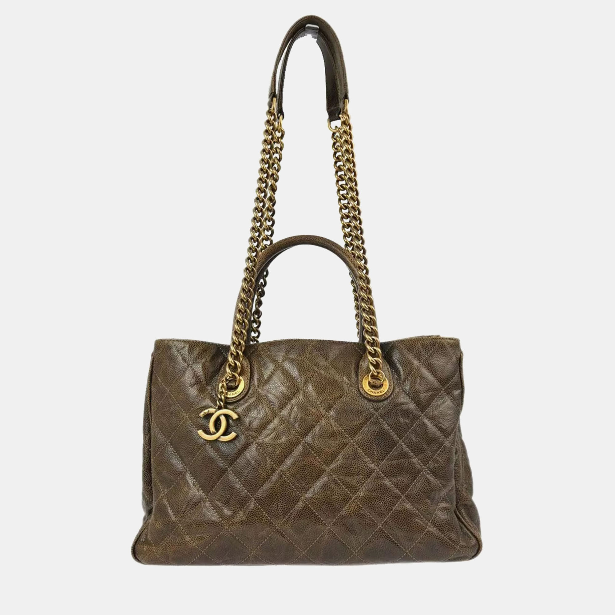 

Chanel Brown Calfskin 2way Shoulder Tote Handbag