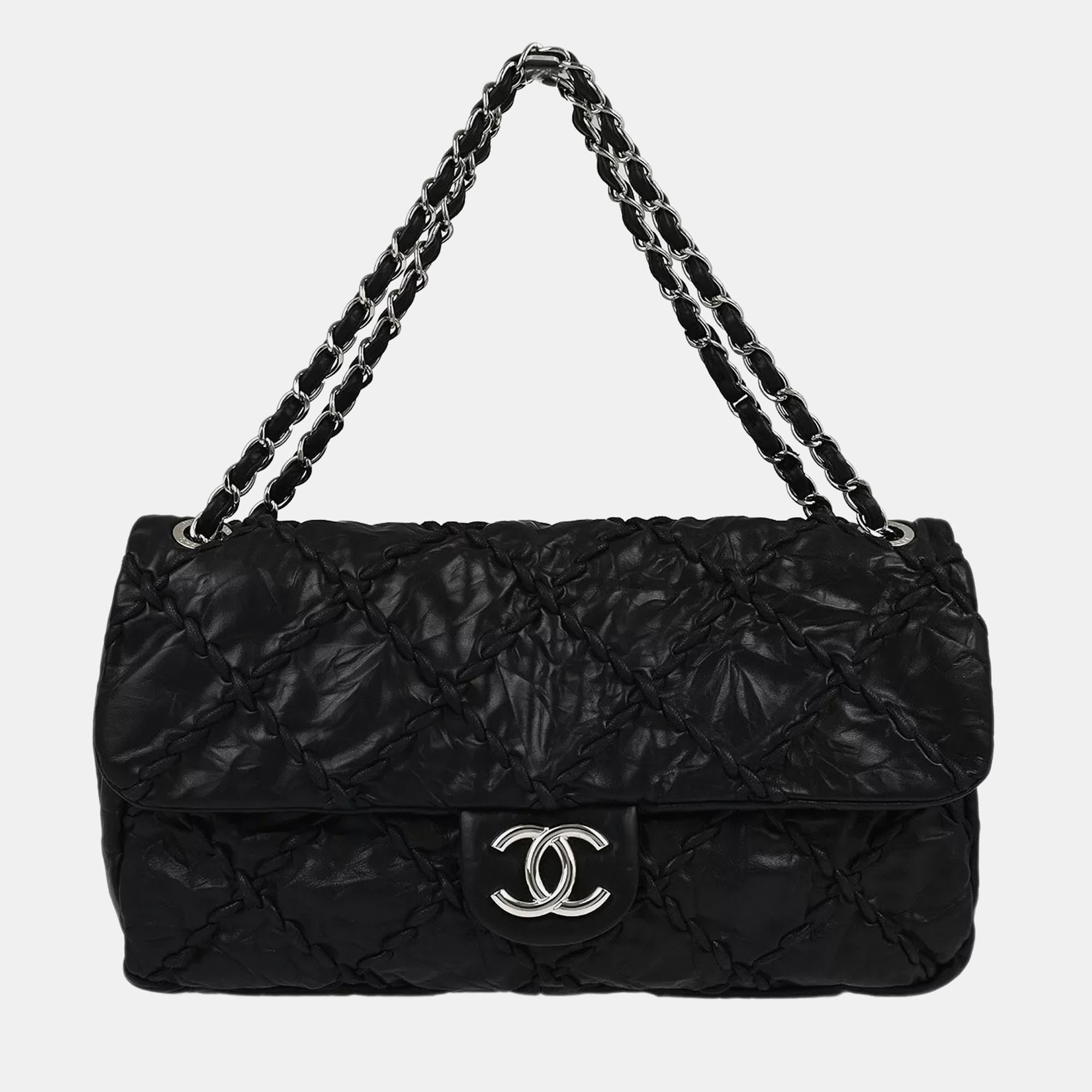 

Chanel Black Calfskin Ultra Stitch Chain Shoulder Bag