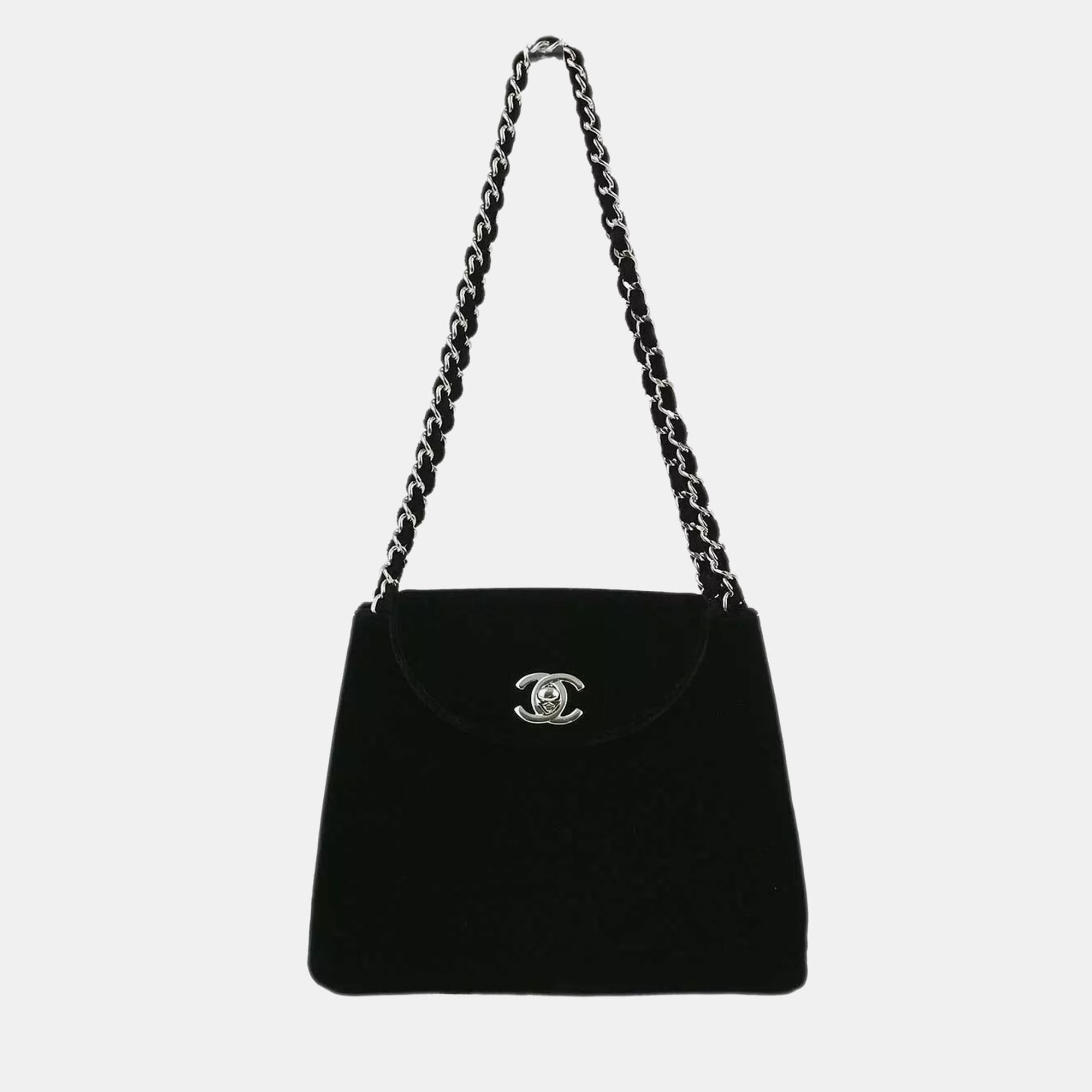 

Chanel Black Velvet Chain Handbag