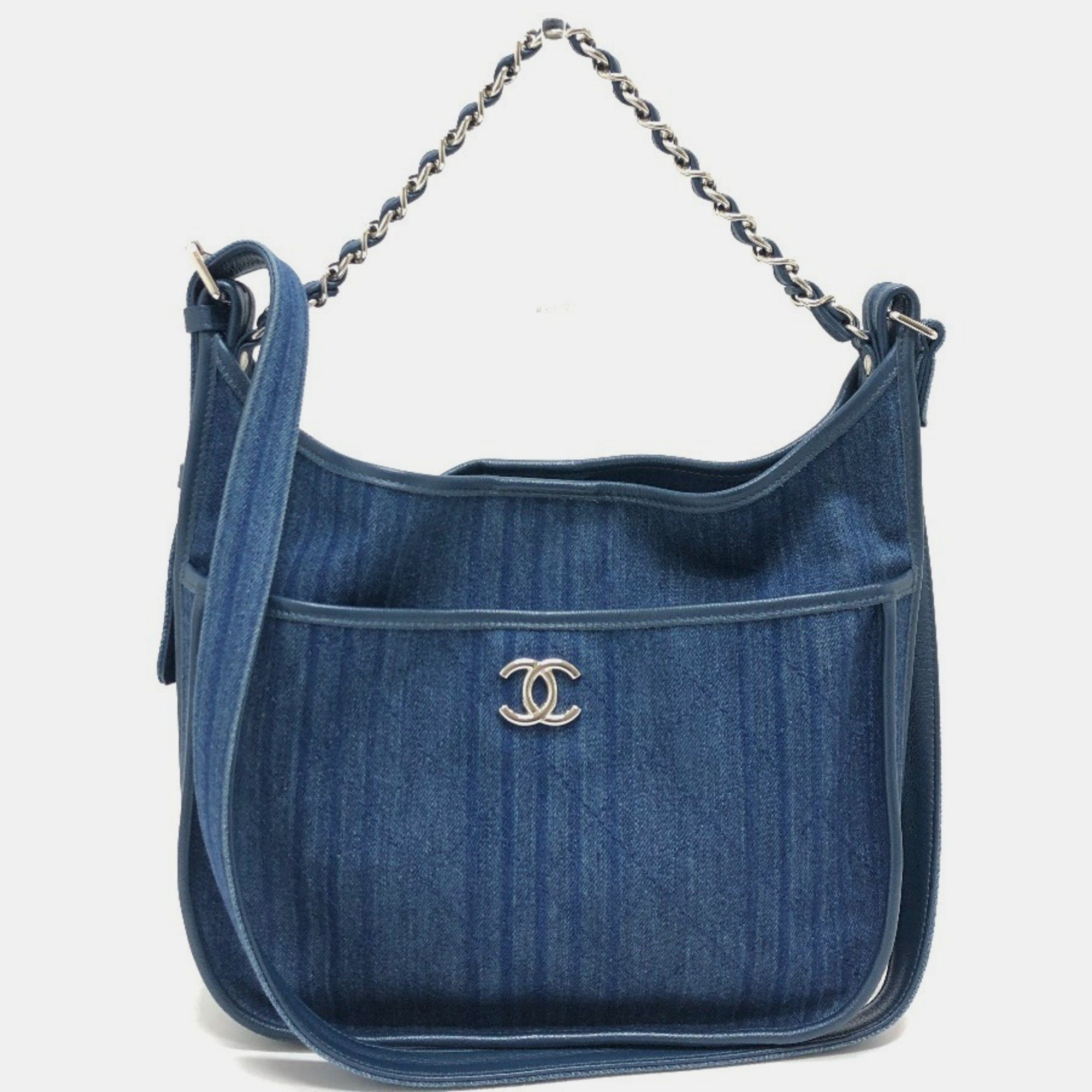 

Chanel Denim Blue Matelasse Coco Mark Handbag