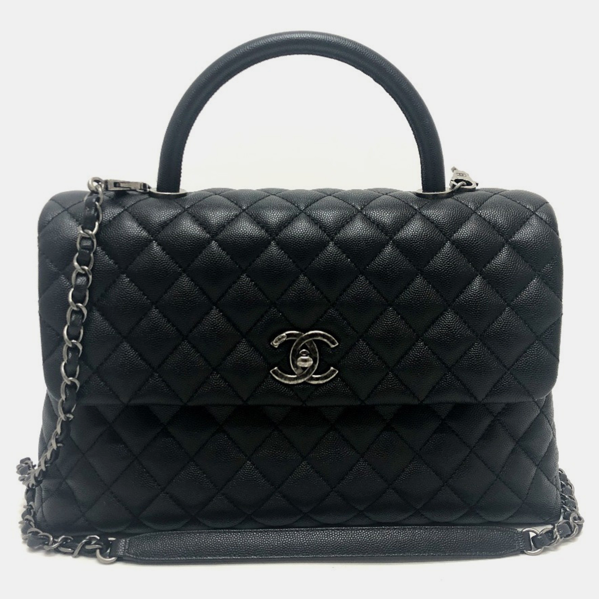 

Chanel Caviar Skin Black Coco Handle 32 Large Bag