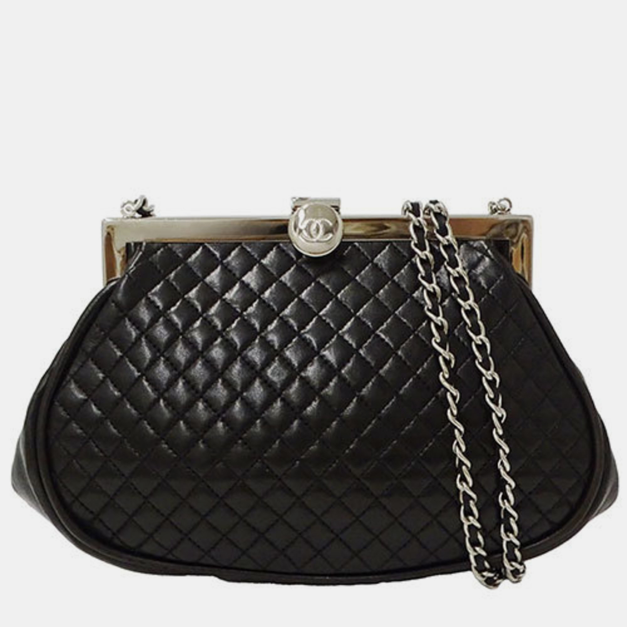 

Chanel Lambskin Black Matelasse Chain Bag