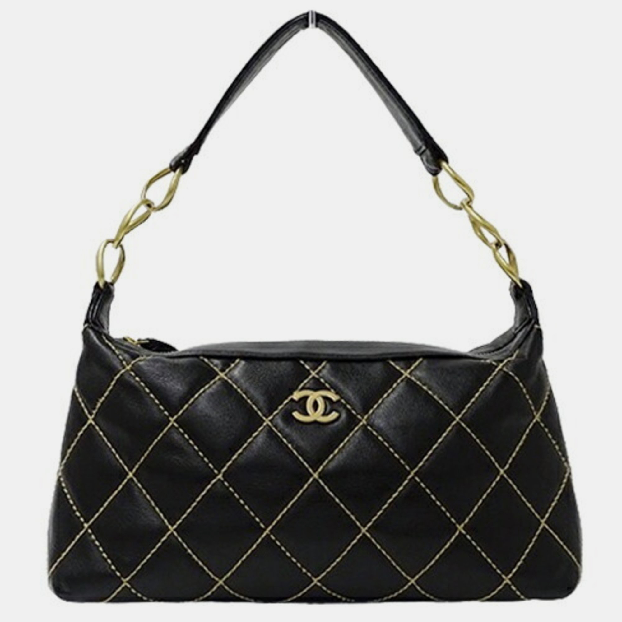 

Chanel Leather Black Wild Stitch Shoulder Bag