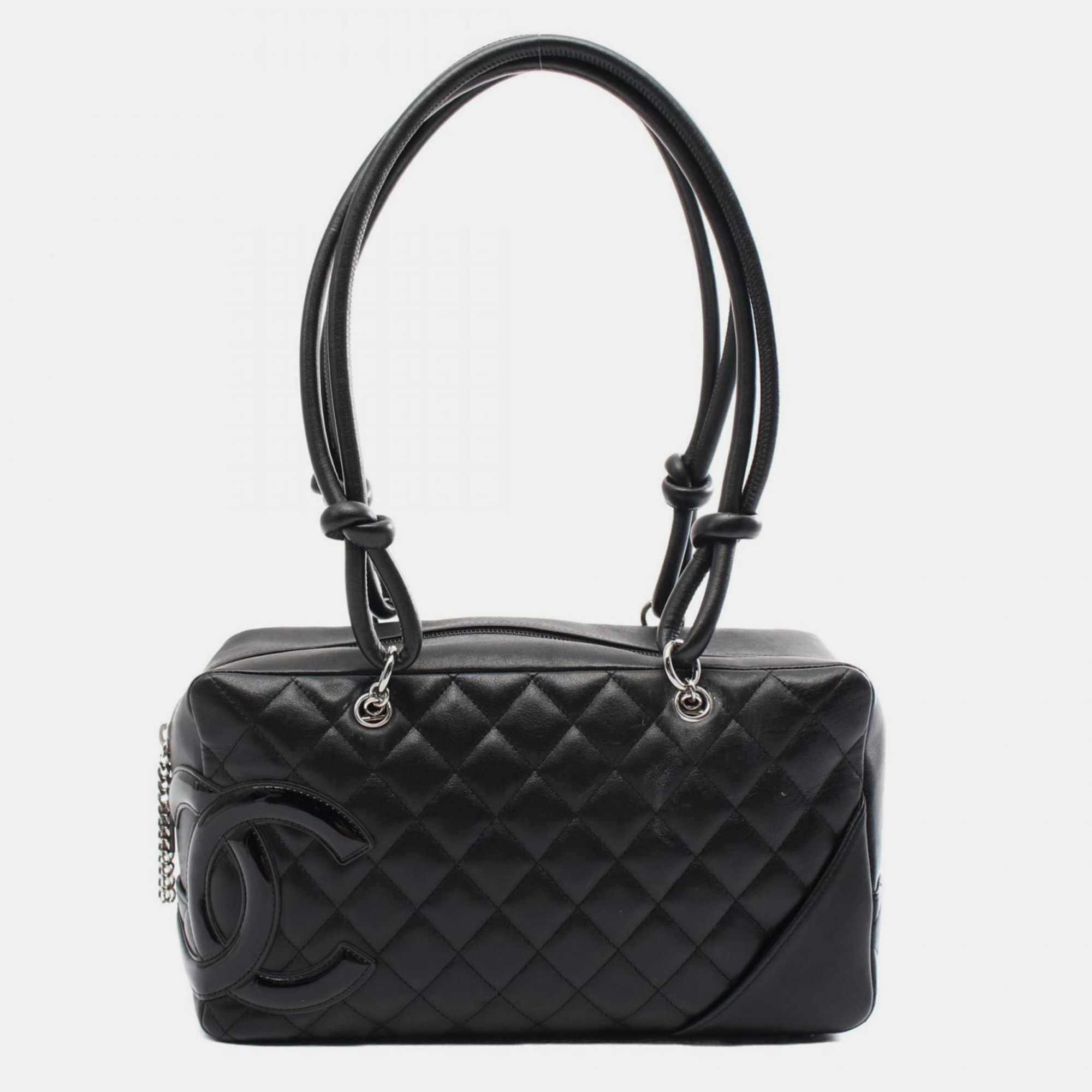 

Chanel Leather Black Cambon Line Bowling Bag